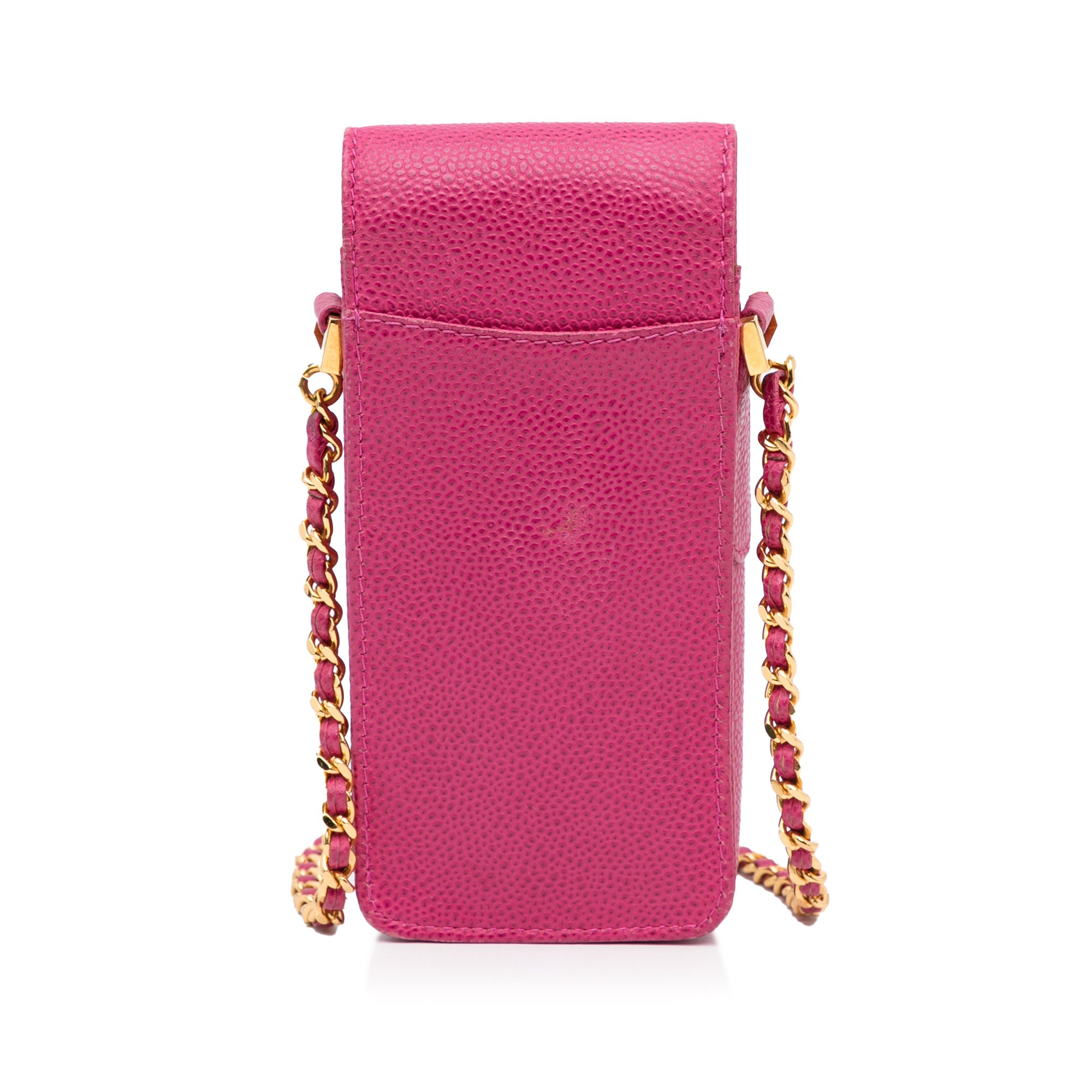 Chanel Pink Quilted Leather CC Phone Case Chanel