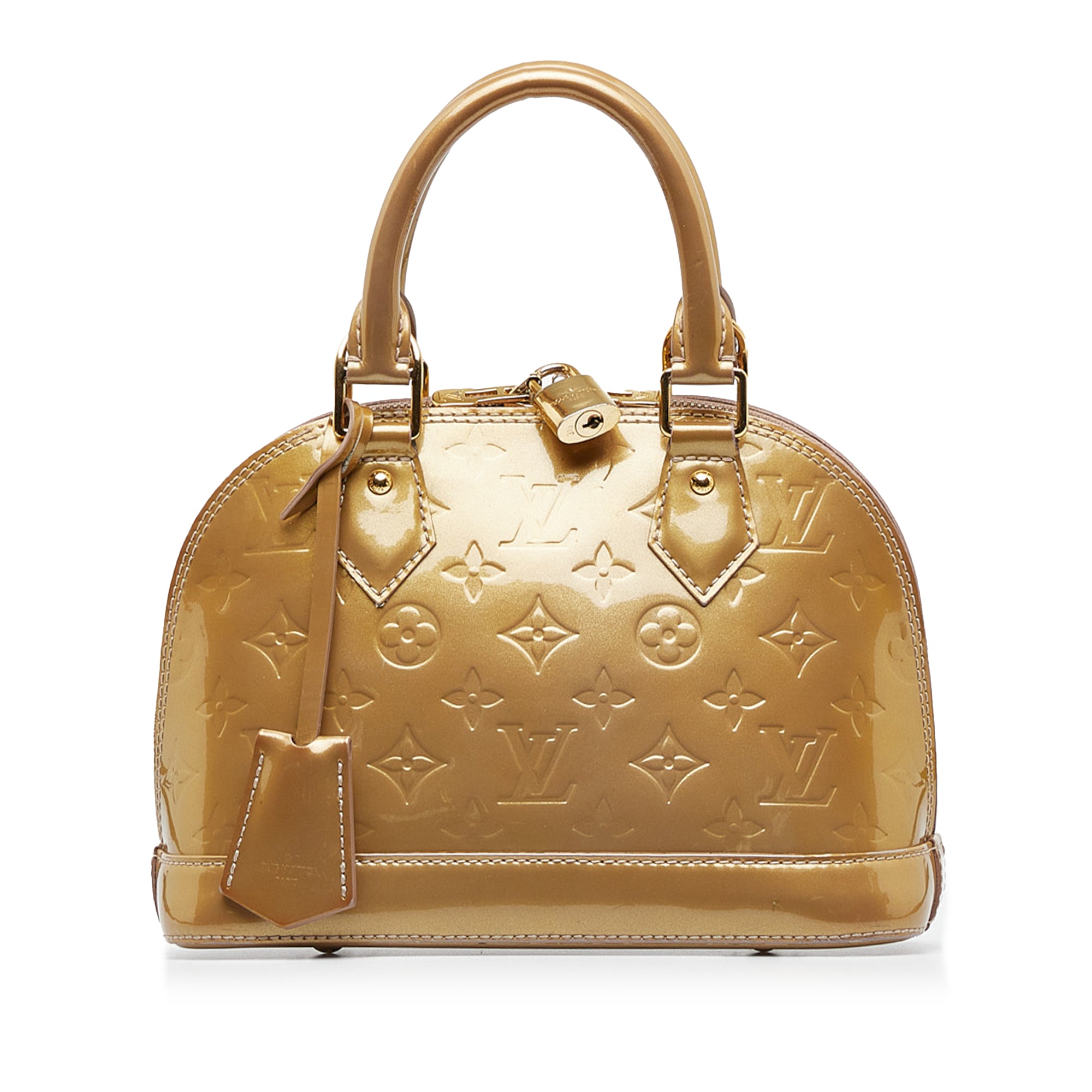 Louis Vuitton Monogram Alma BB Red Vernis Patent Handbag w/Shoulder Strap  USED