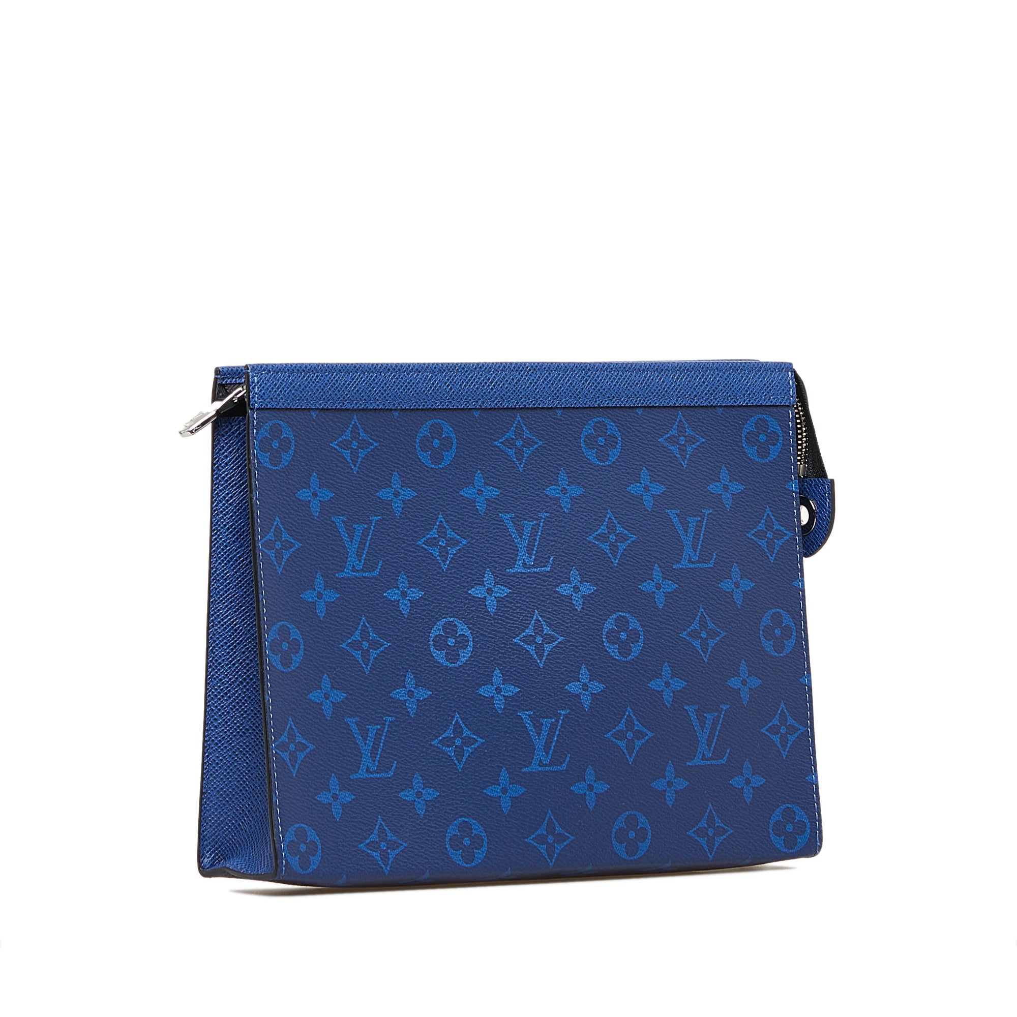 L23100004 Louis Vuitton Pochette Voyage MM Blue Monogram Taigarama