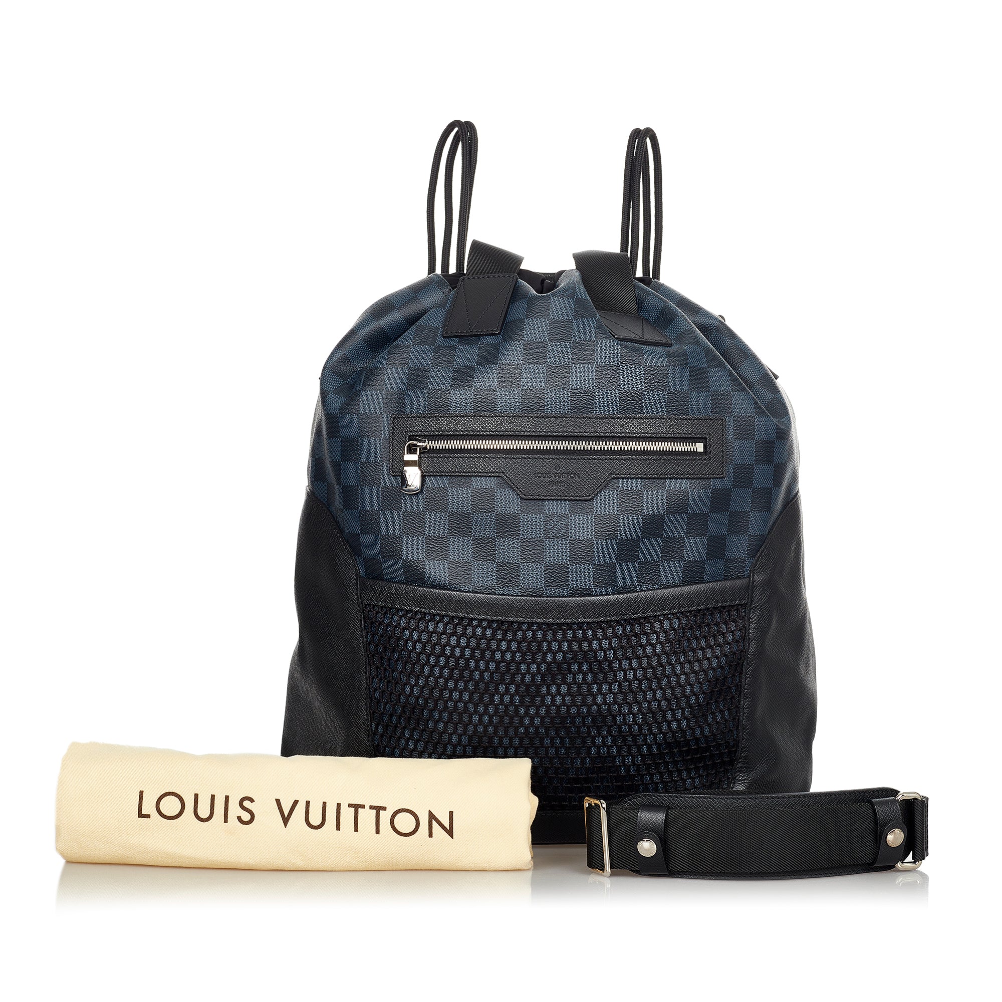 LOUIS VUITTON Damier Coastline Azur Matchpoint Backpack Black 1264281