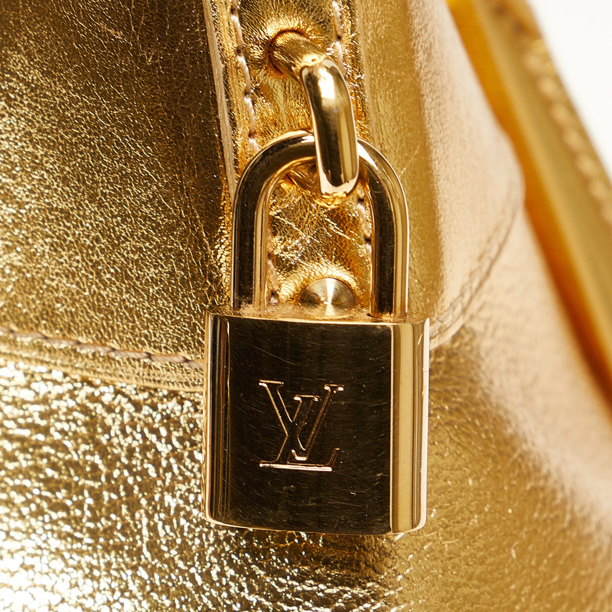Louis Vuitton Gold Suhali Metallic Lockit MM Bag - Yoogi's Closet