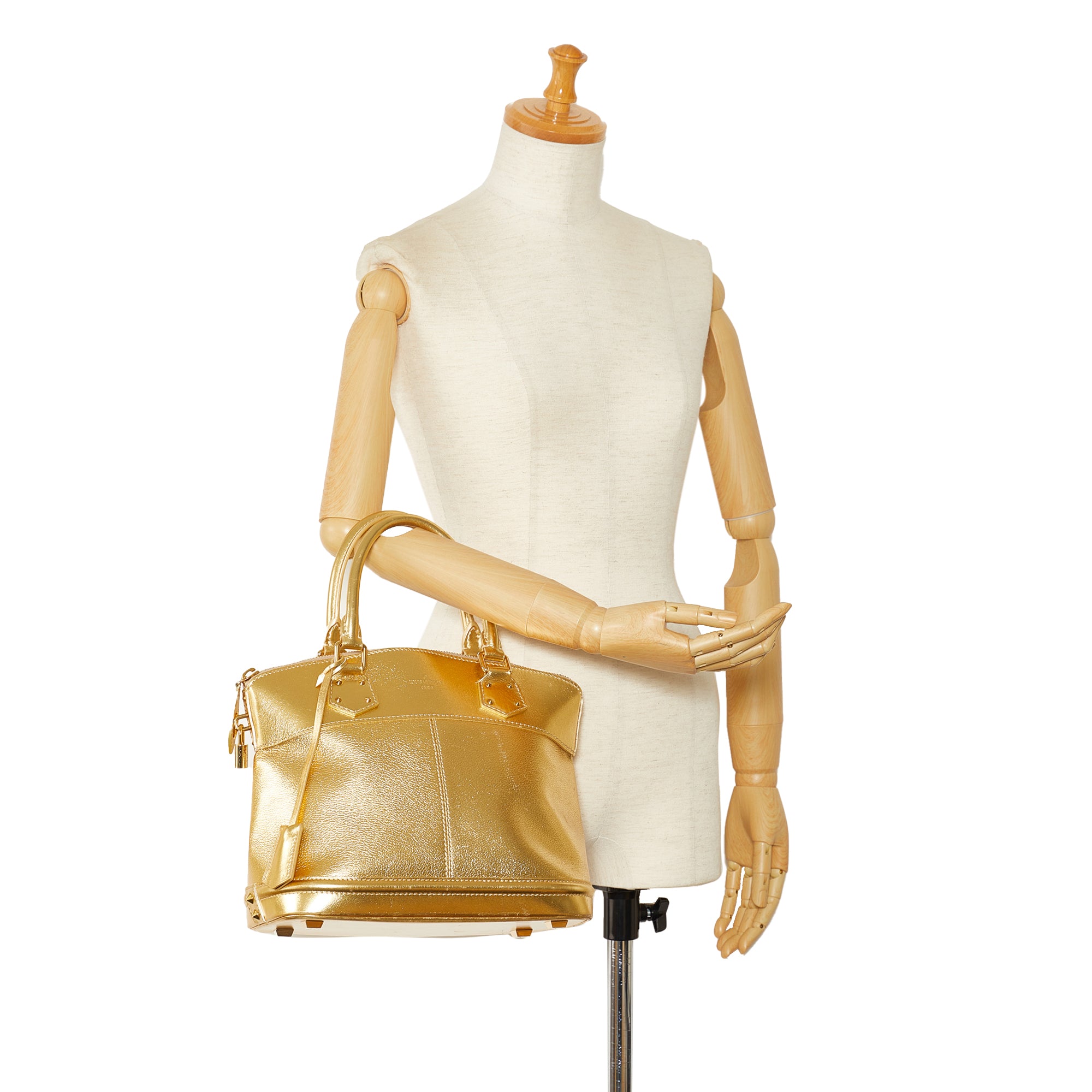 Gold Louis Vuitton Metallic Suhali Lockit MM Handbag – Designer Revival