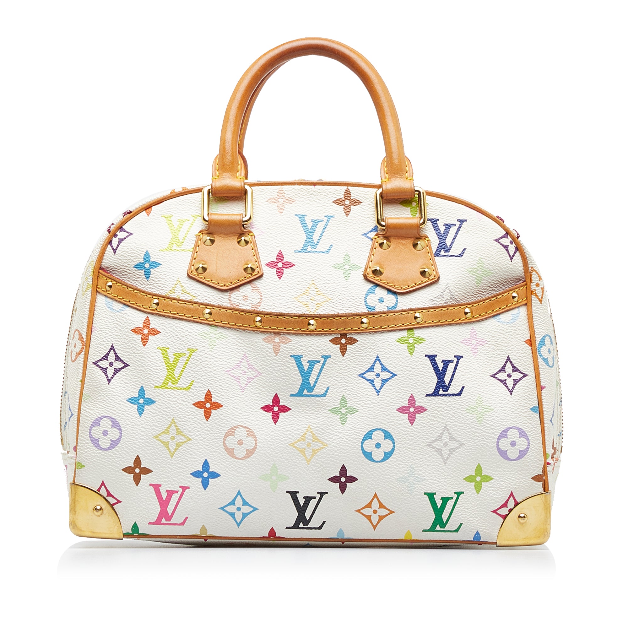Louis Vuitton Trouville Top Handle Bag White Canvas