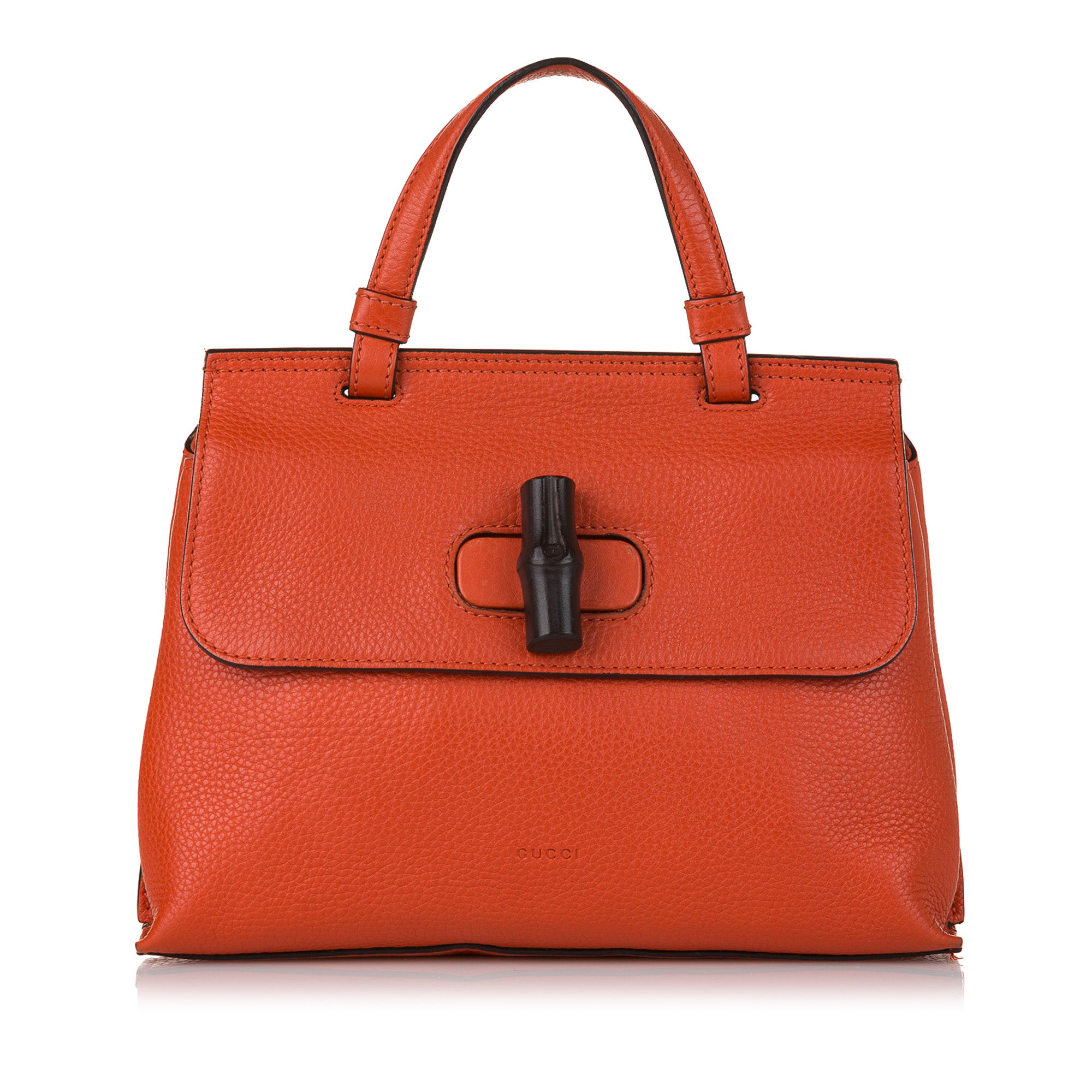 Orange Gucci Bamboo Daily Leather Satchel Bag | Gucci's Heart