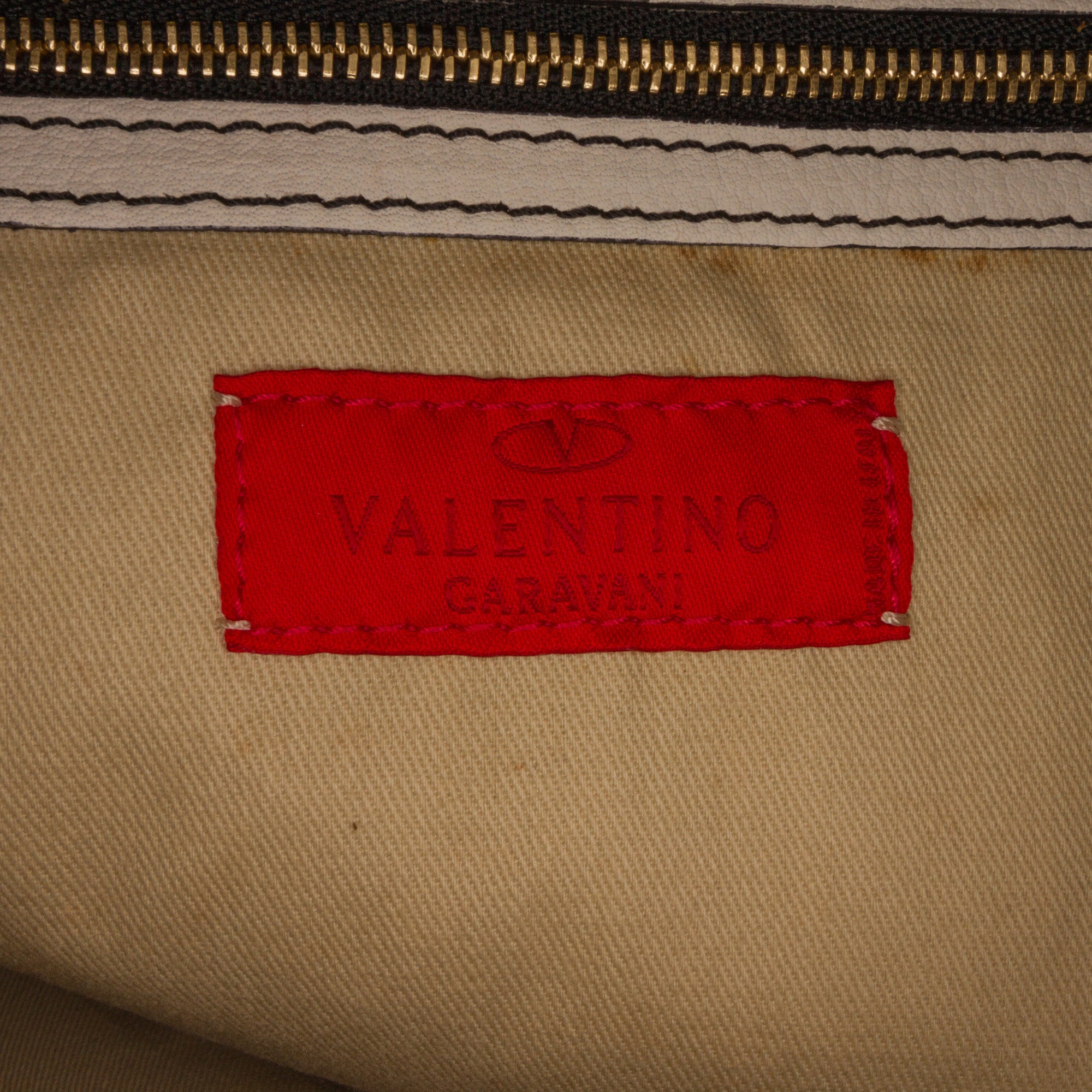 White Valentino Leather Boston Bag