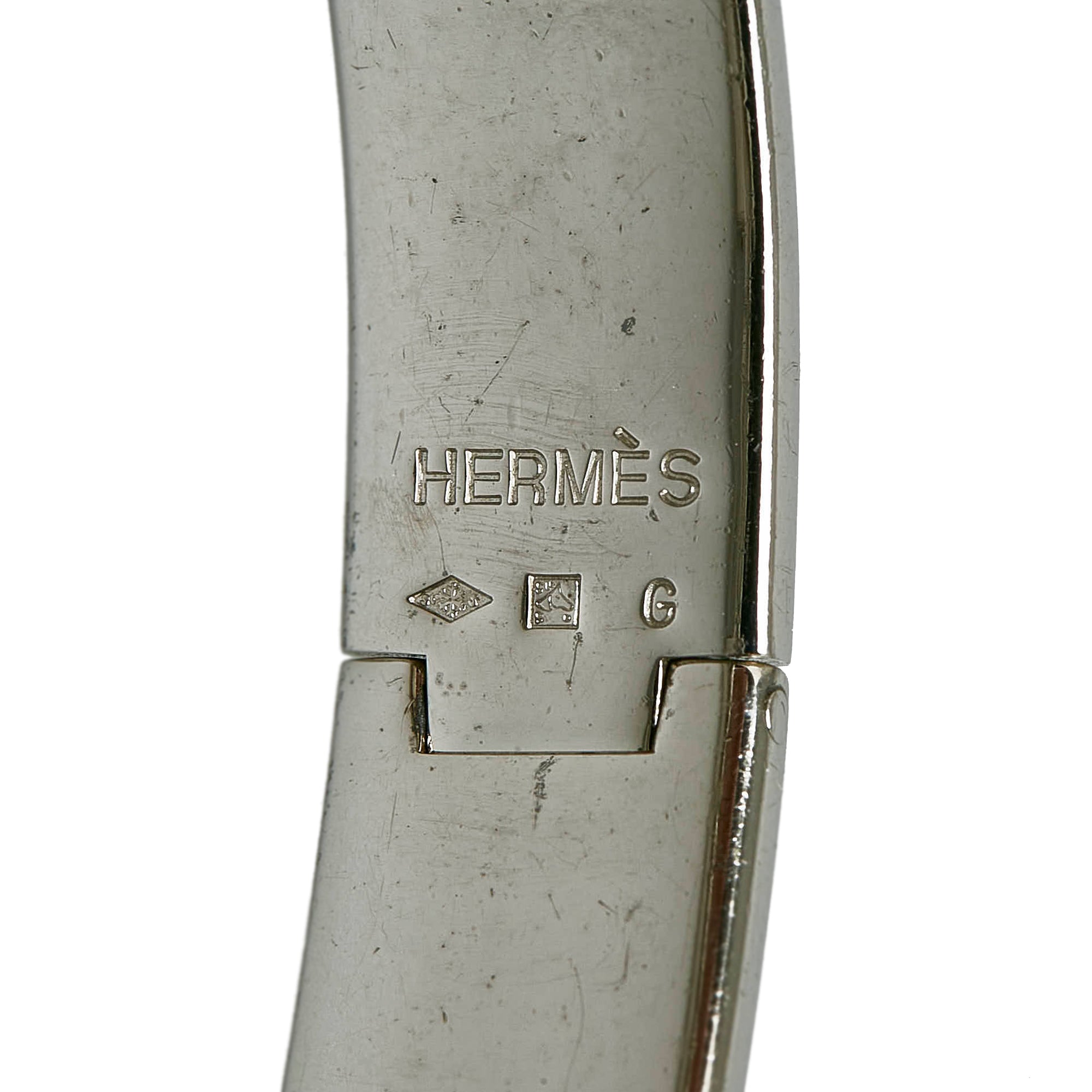 Silver Hermes Clic Clac H Bracelet – Designer Revival