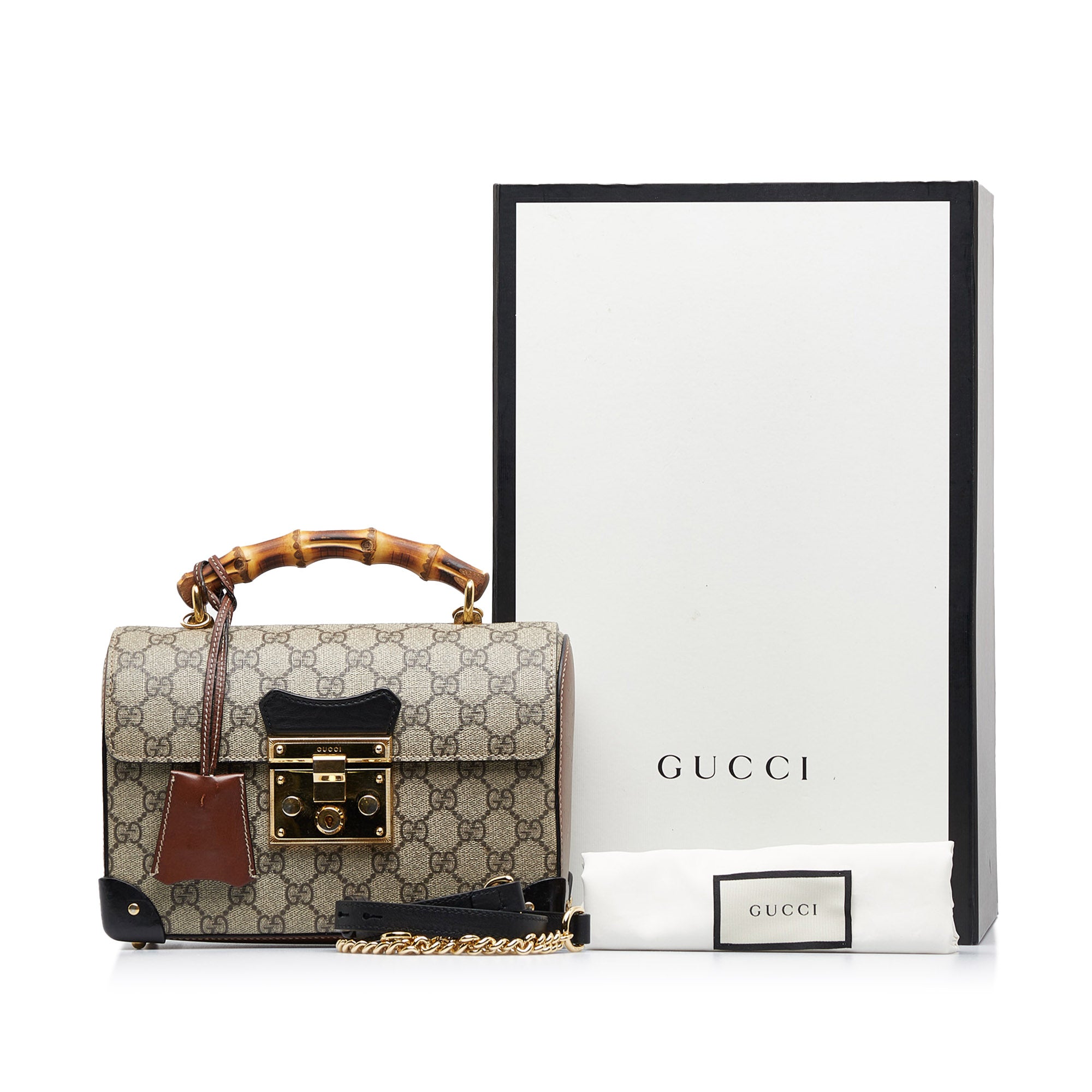 Padlock leather crossbody bag Gucci Brown in Leather - 33726327