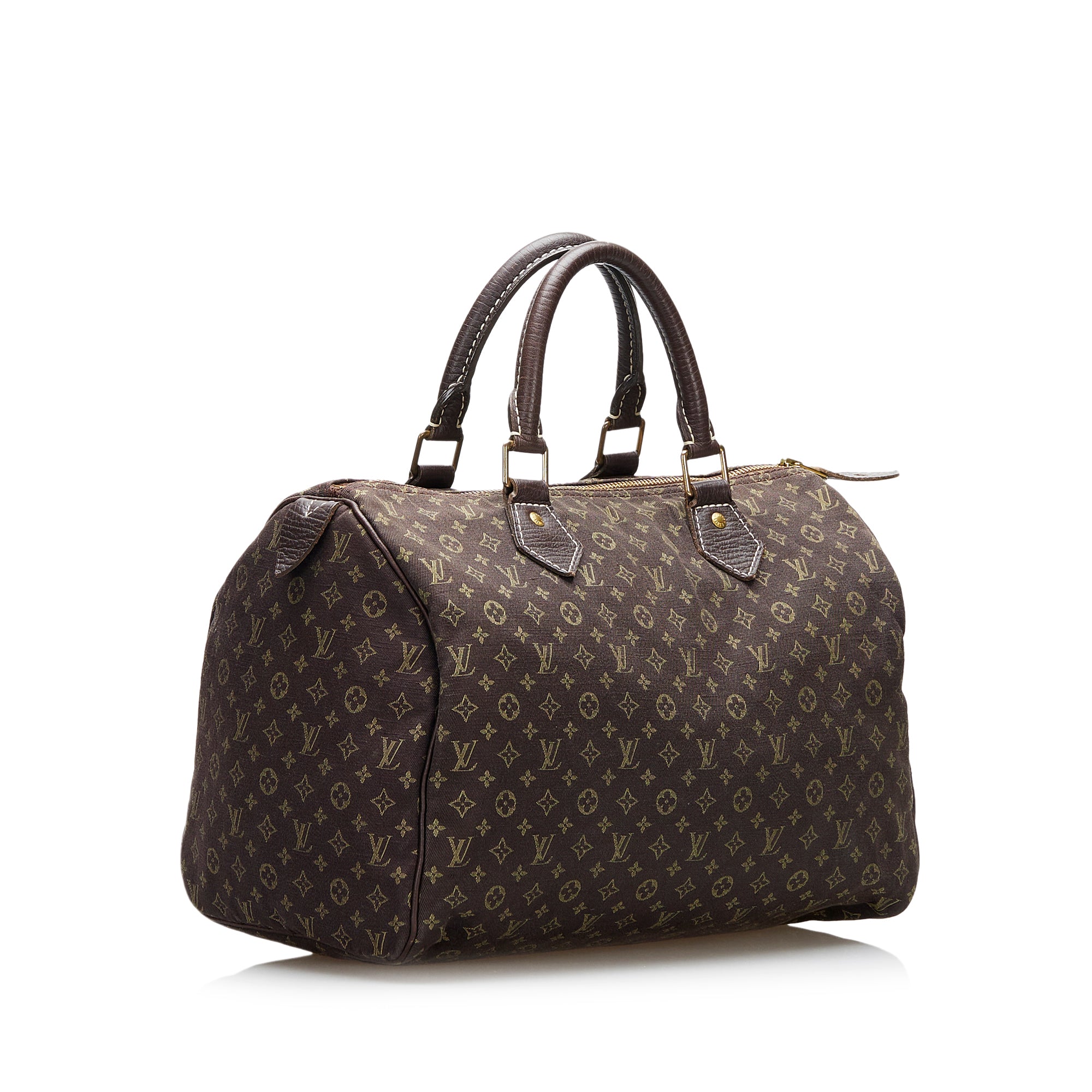 Brown Louis Vuitton Monogram Mini Lin Speedy 30 Boston Bag