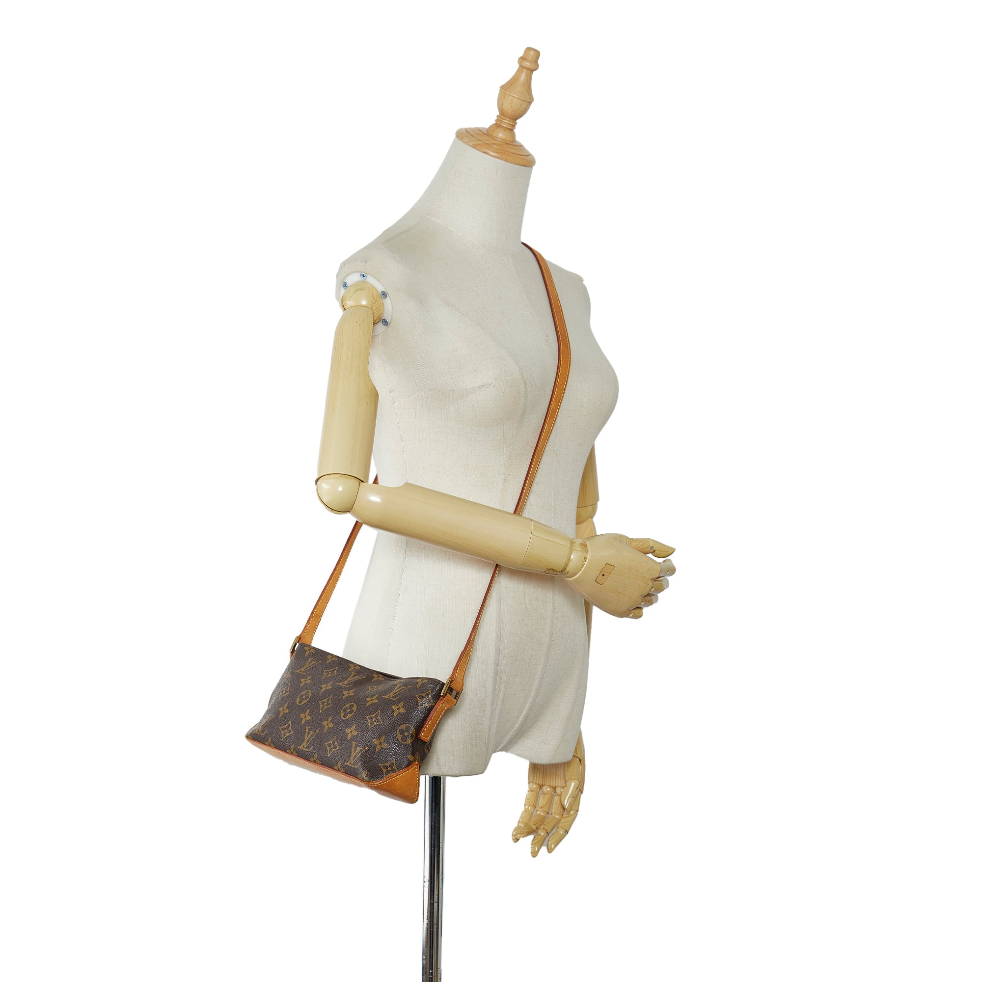 Louis Vuitton - Authenticated Trotteur Handbag - Cotton Brown For Woman, Good condition