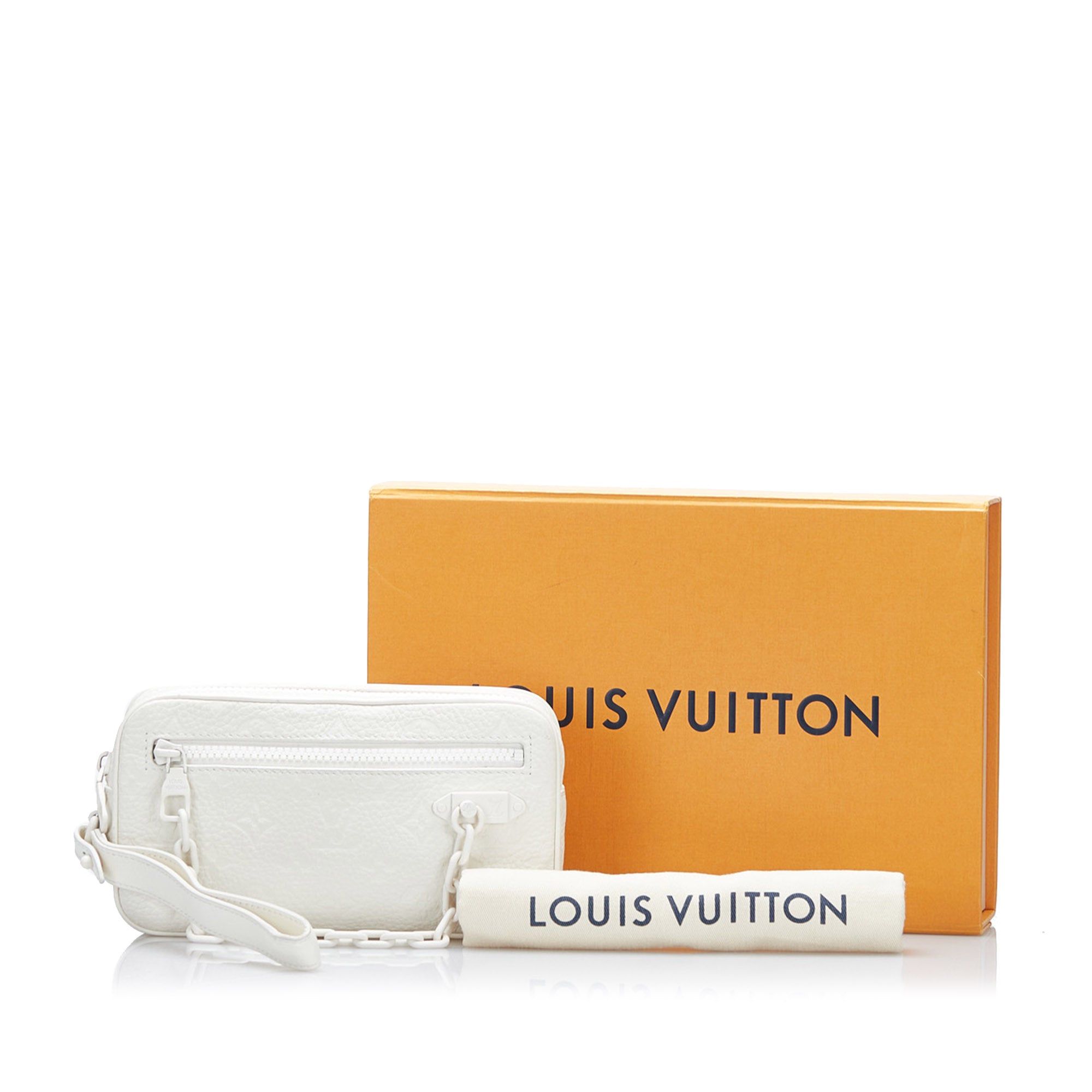 LOUIS VUITTON LOUIS VUITTON Pochette Volga Clutch Bag M53551 Monogram  Taurillon Leather White M53551