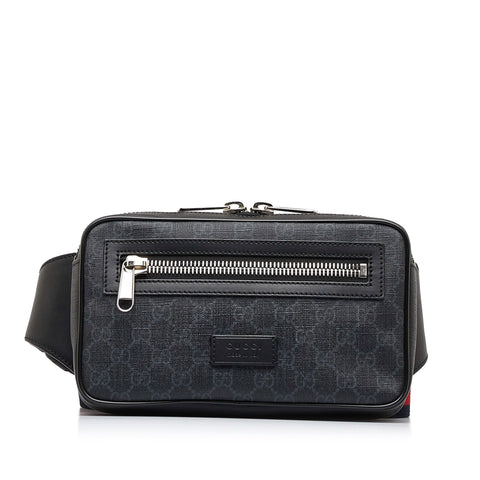 GG Supreme Large Suitcase in Black - Gucci