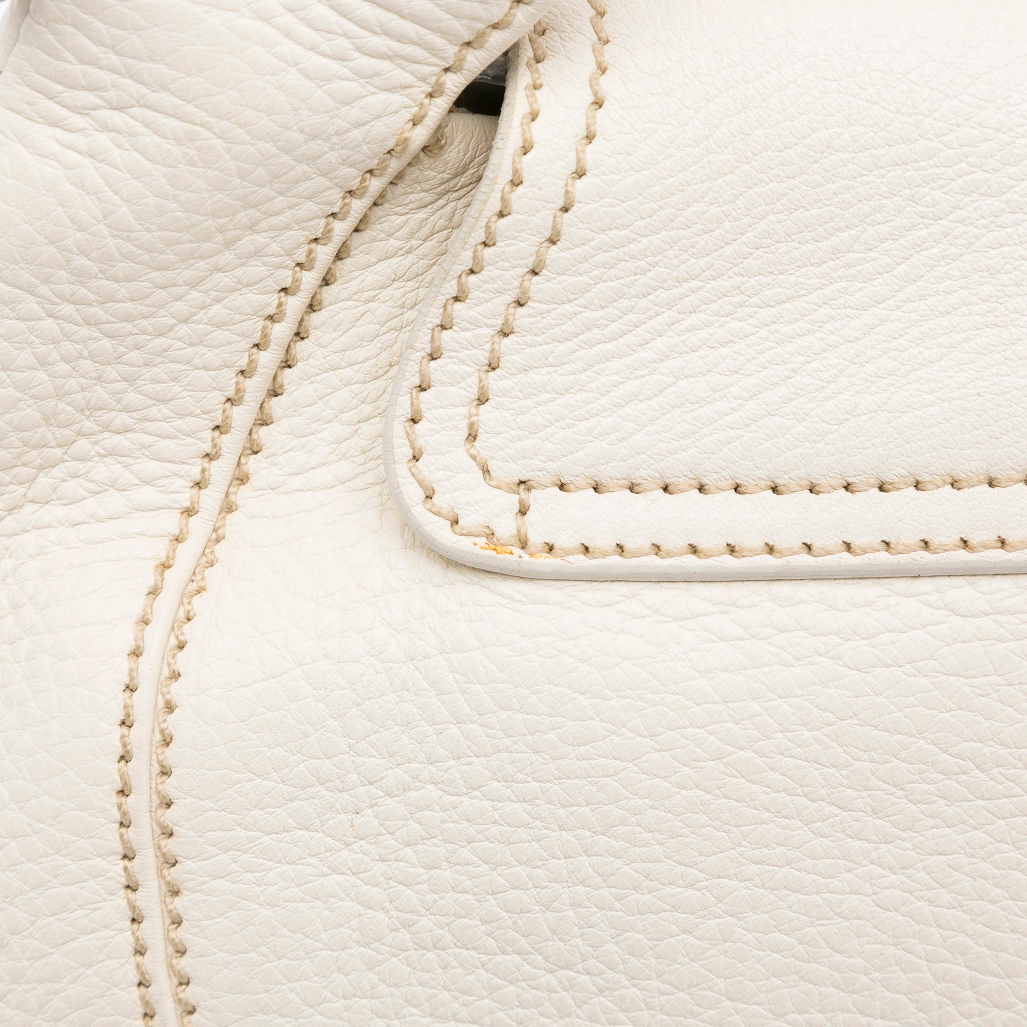 White Prada Vitello Daino Bar Handle Bag Satchel – Designer Revival