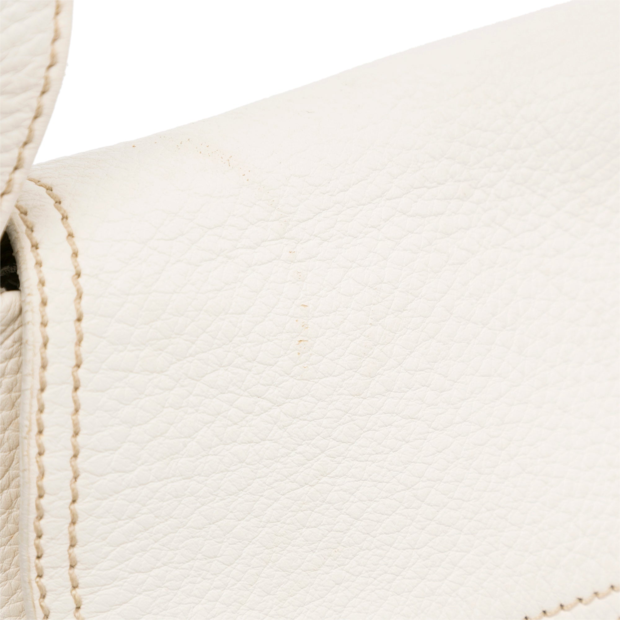 White Prada Vitello Daino Bar Handle Bag Satchel