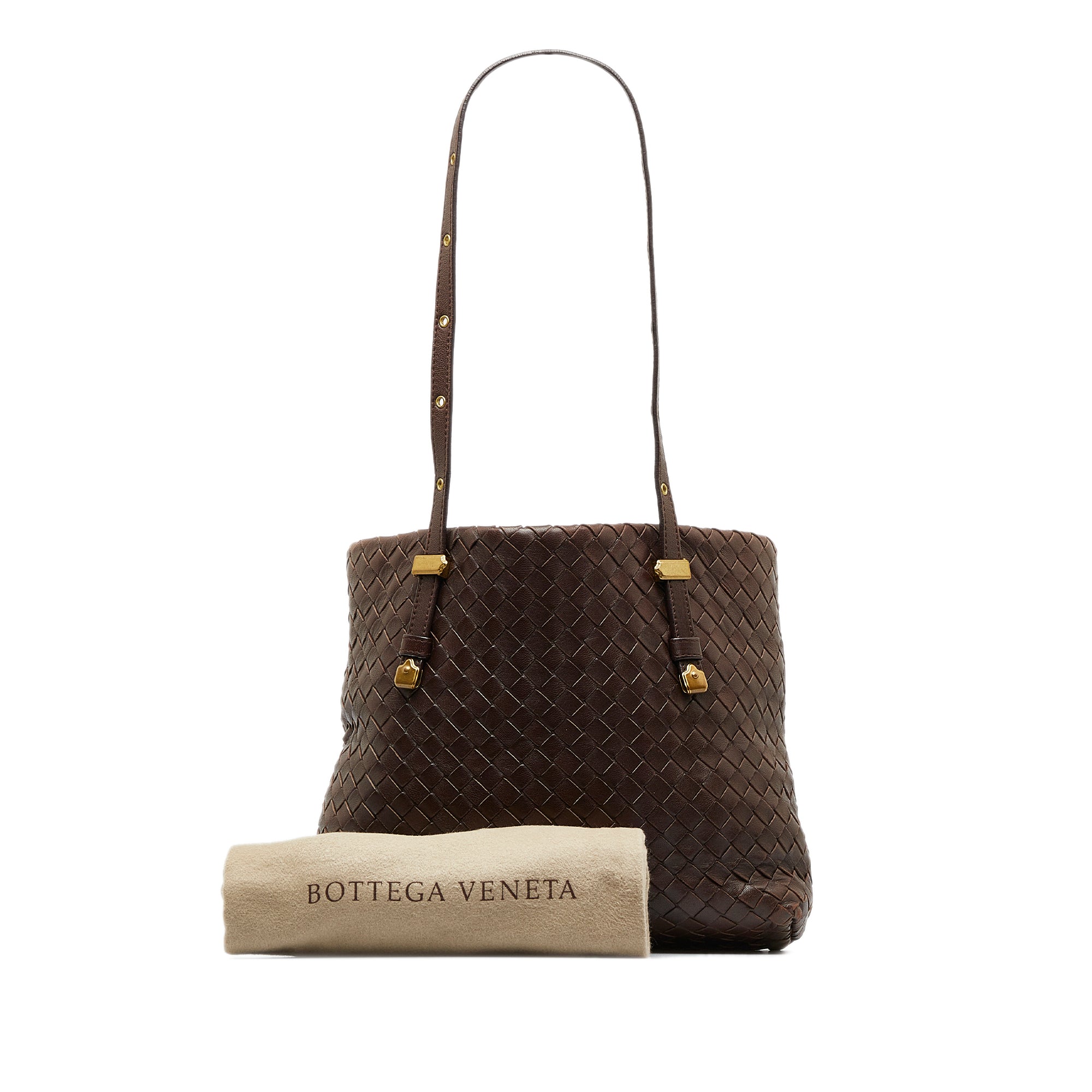 Embossed intrecciato leather messenger bag