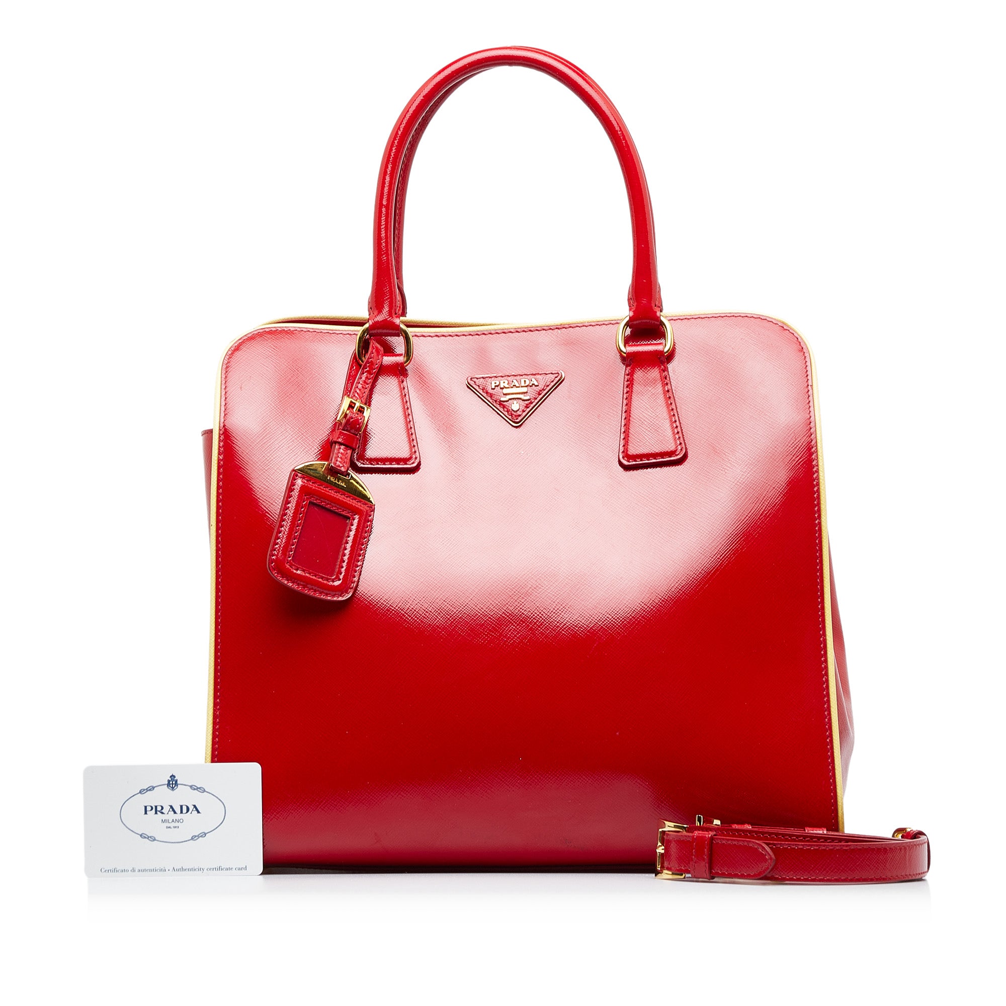 Louis Vuitton Montebello Red Patent Leather Handbag (Pre-Owned)