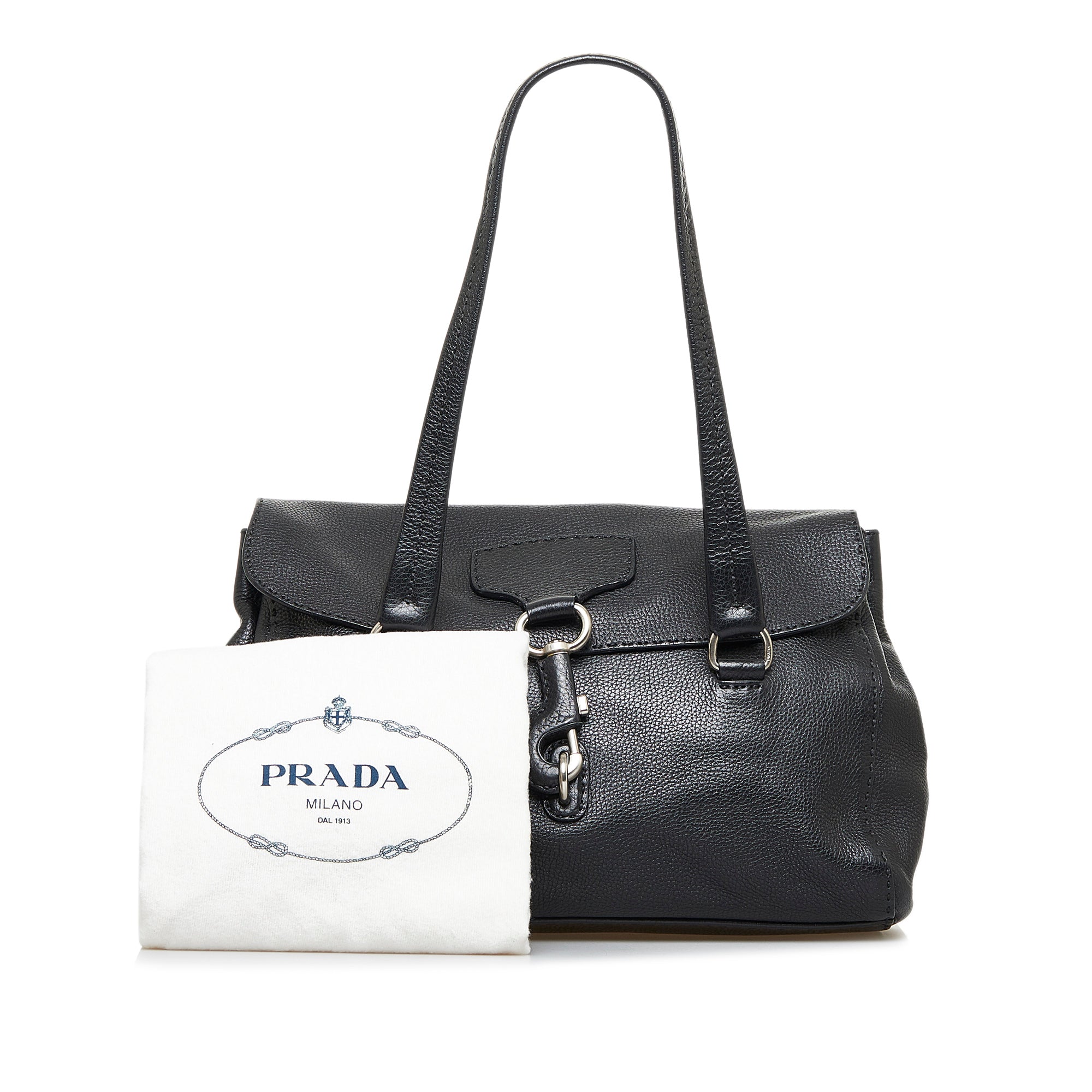 Prada Vintage - Leather Shoulder Bag - Black - Leather Handbag