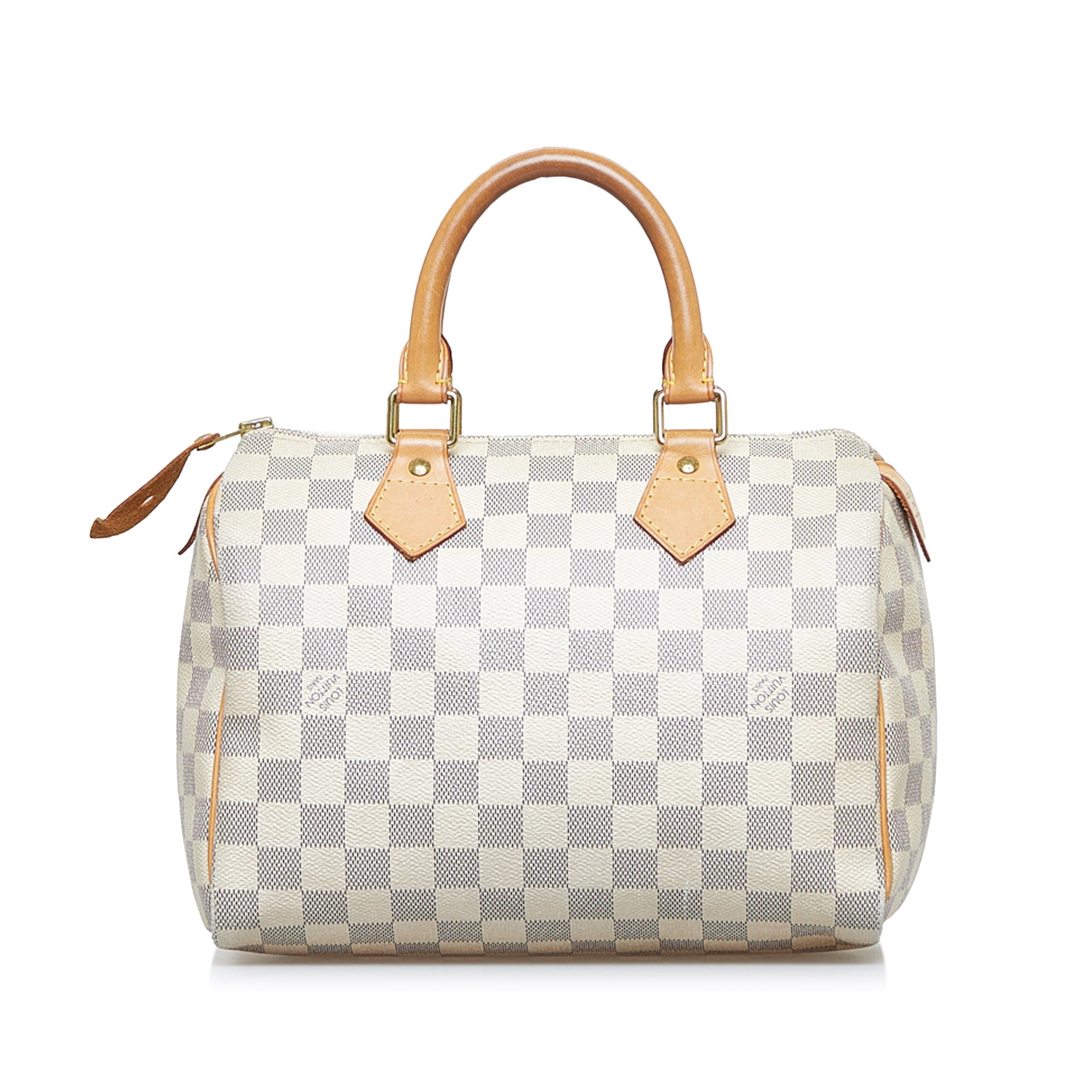 White Louis Vuitton Damier Azur Speedy 25 Boston Bag | Designer