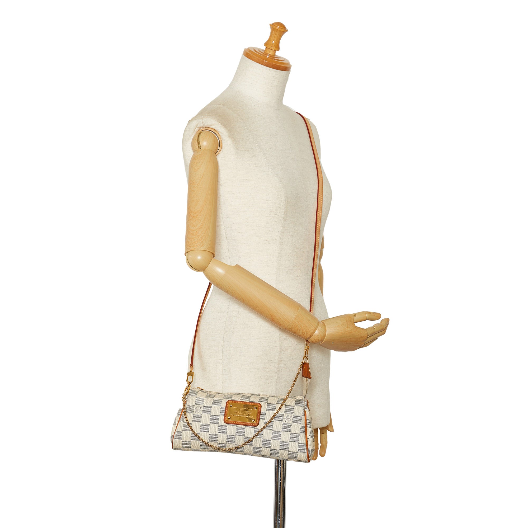 Louis Vuitton White Damier Azur Eva Leather Cloth ref.1006955