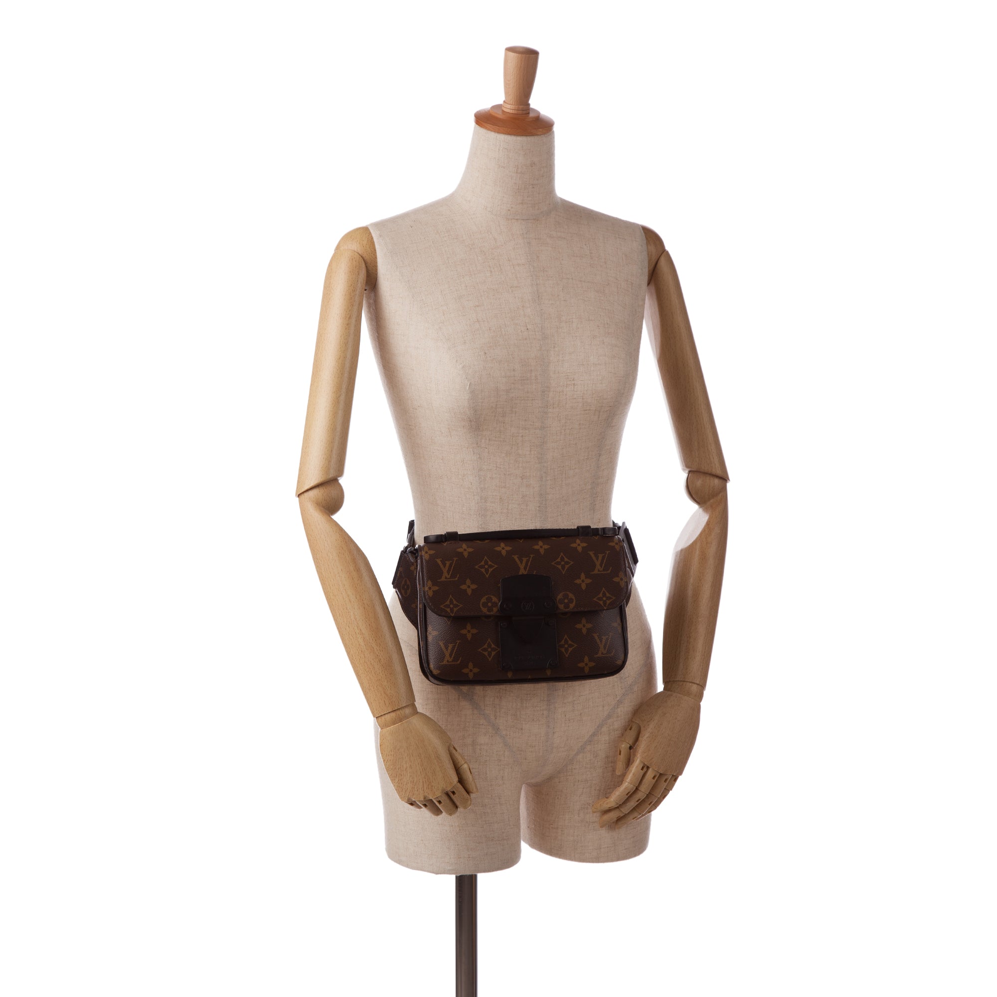 Louis Vuitton Monogram Macassar S Lock Sling Bag - Brown Waist