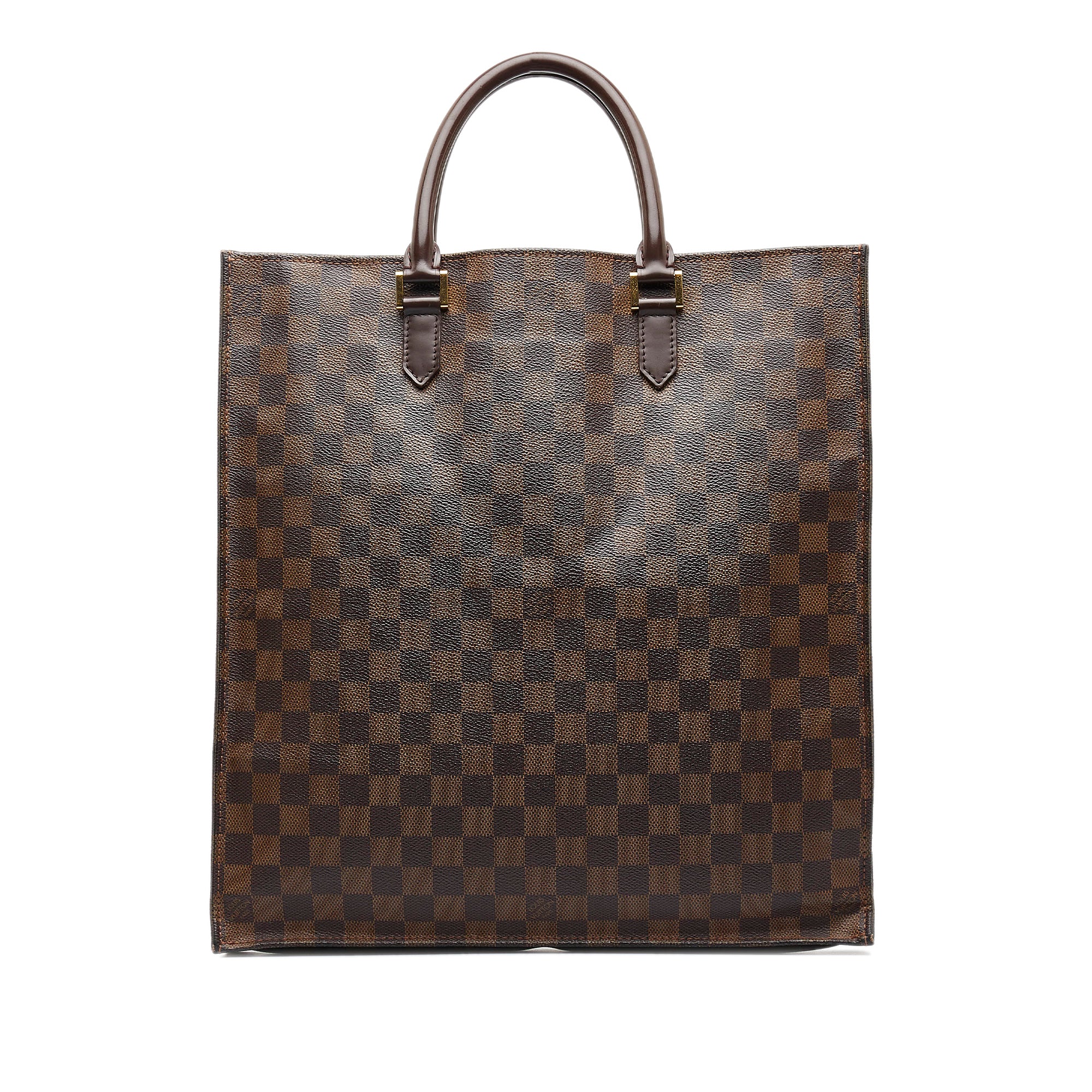 Brown Louis Vuitton Damier Ebene Sac Plat Tote Bag