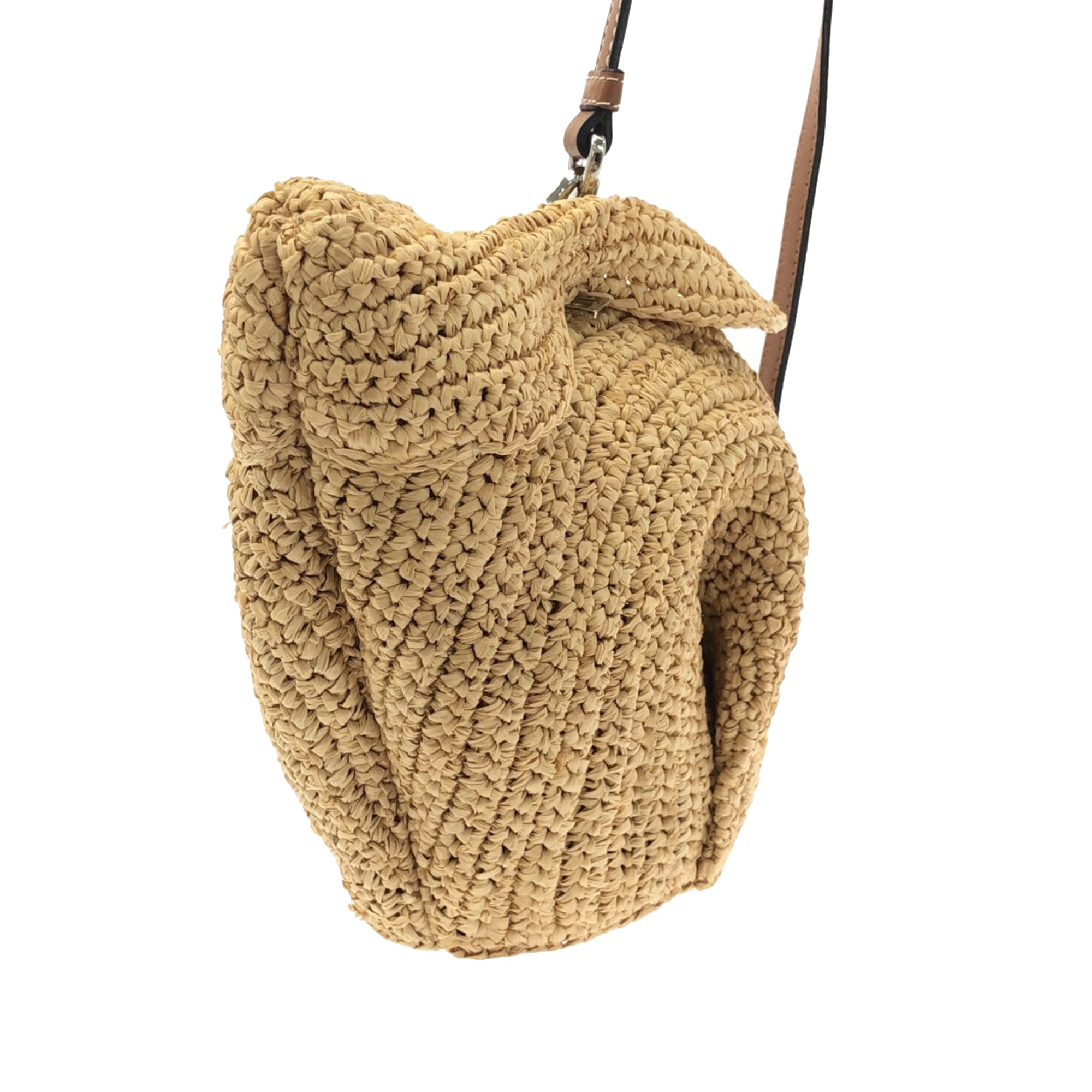 Loewe + Bunny Mini Raffia Shoulder Bag