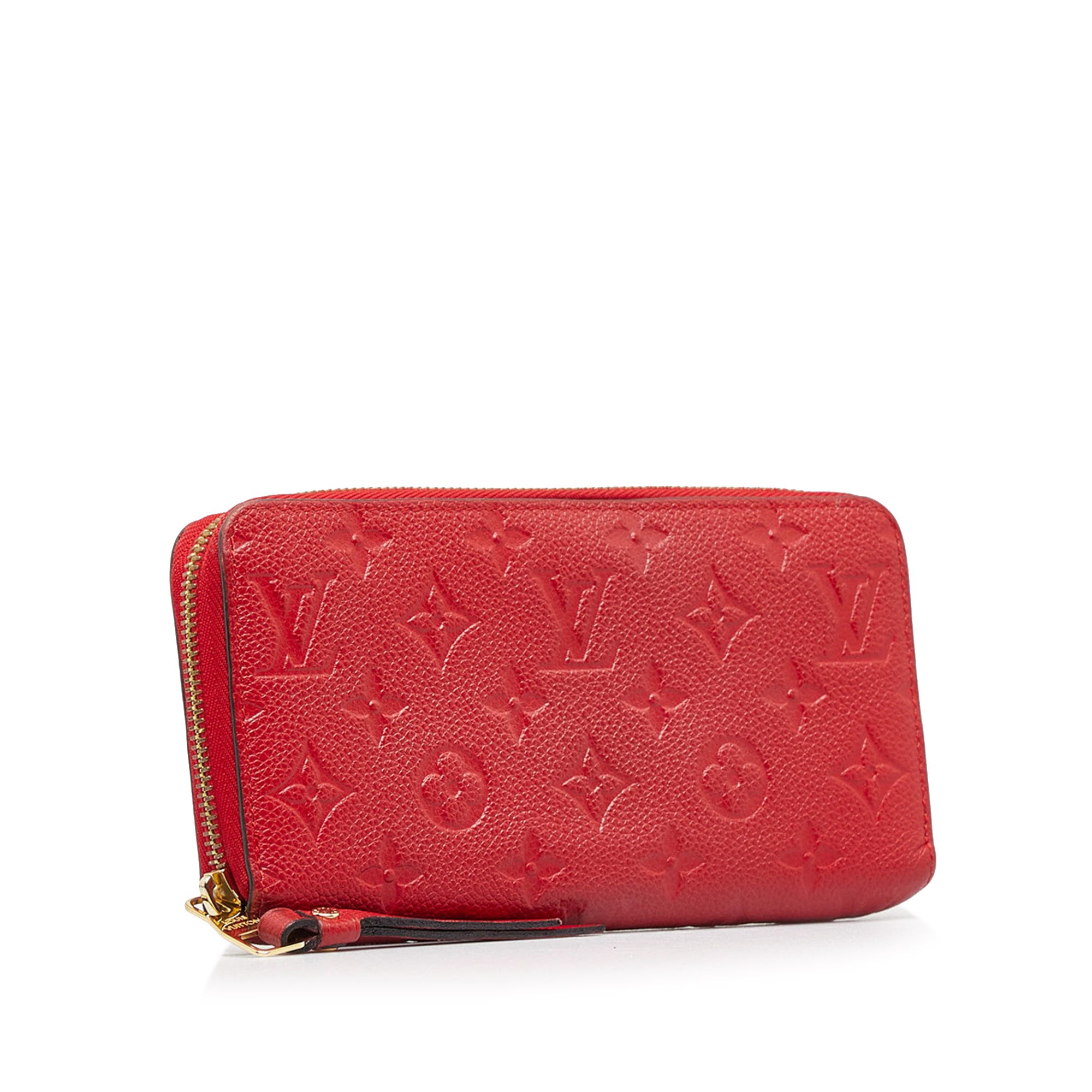 Louis Vuitton Red Monogram Empreinte Leather Zippy Wallet Louis