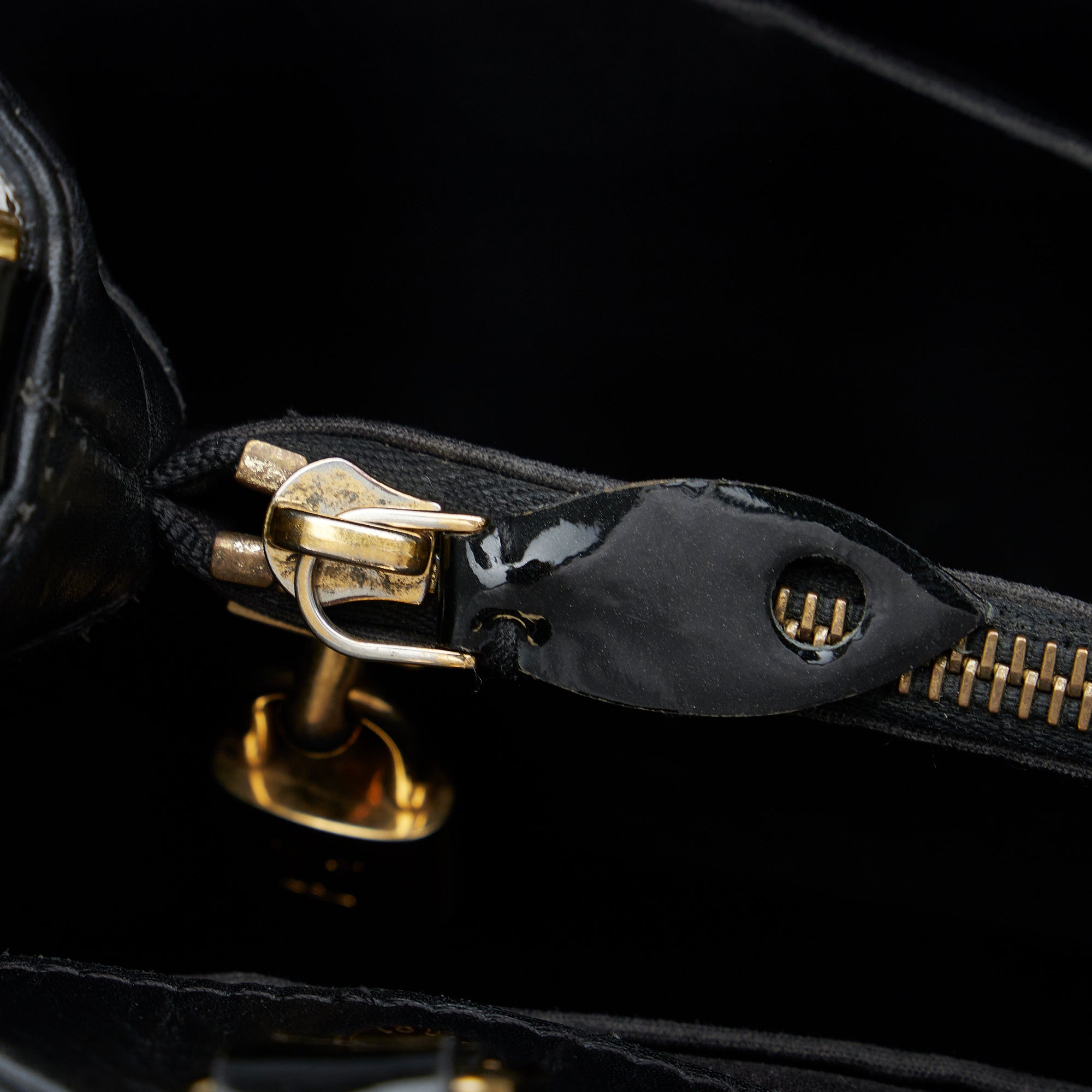 Authenticated Louis Vuitton Monogram Vernis Montaigne BB Black Leather  Satchel