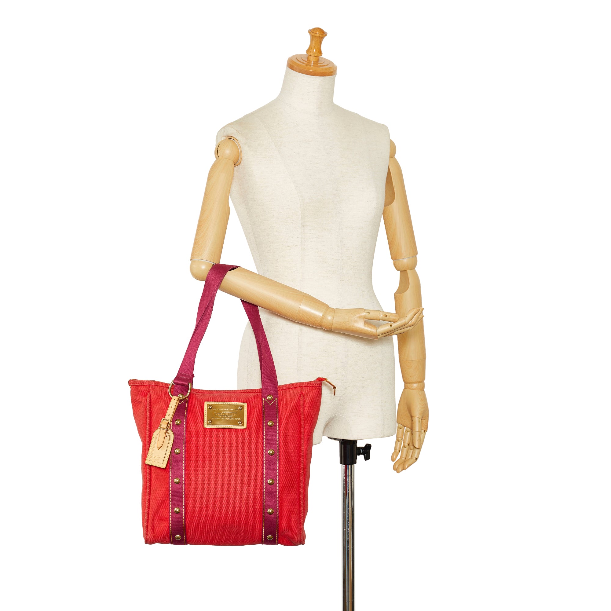 Louis Vuitton, Bags, Authentic Louis Vuitton Antigua Cabas Mm Tote Bag  Red