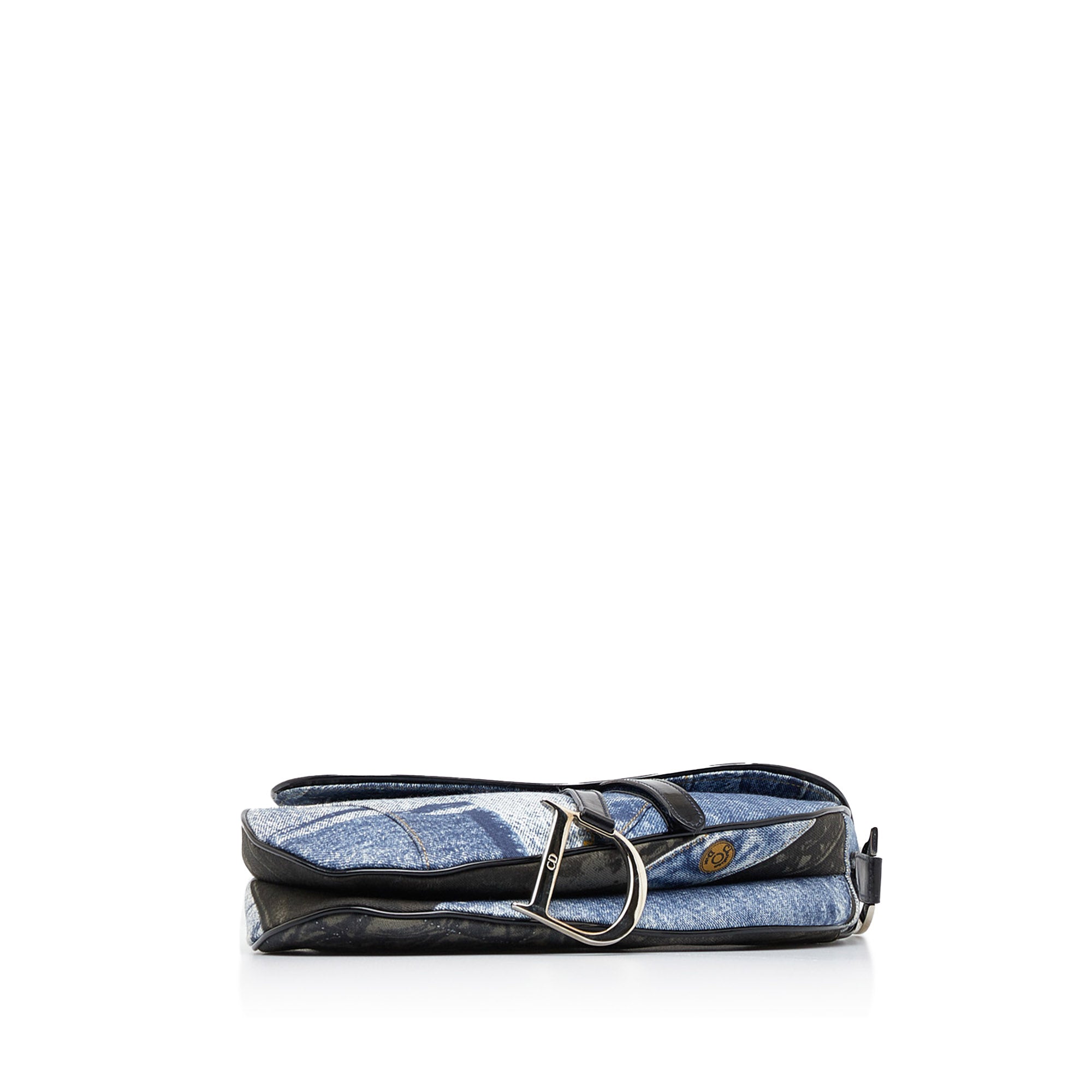 Blue Dior Denim Saddle Pochette Baguette