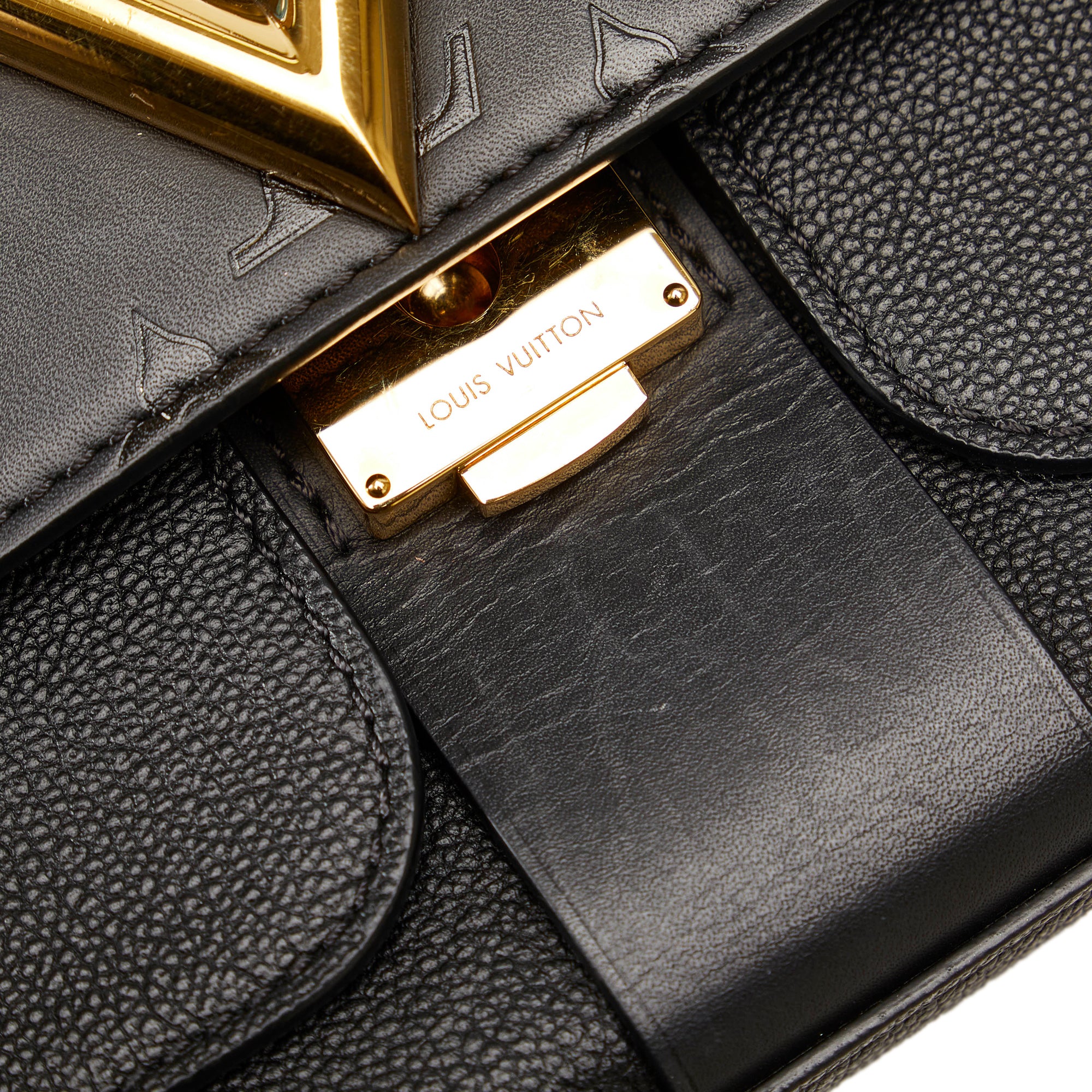 Louis Vuitton Black Monogram Very Leather Chain Bag Golden ref