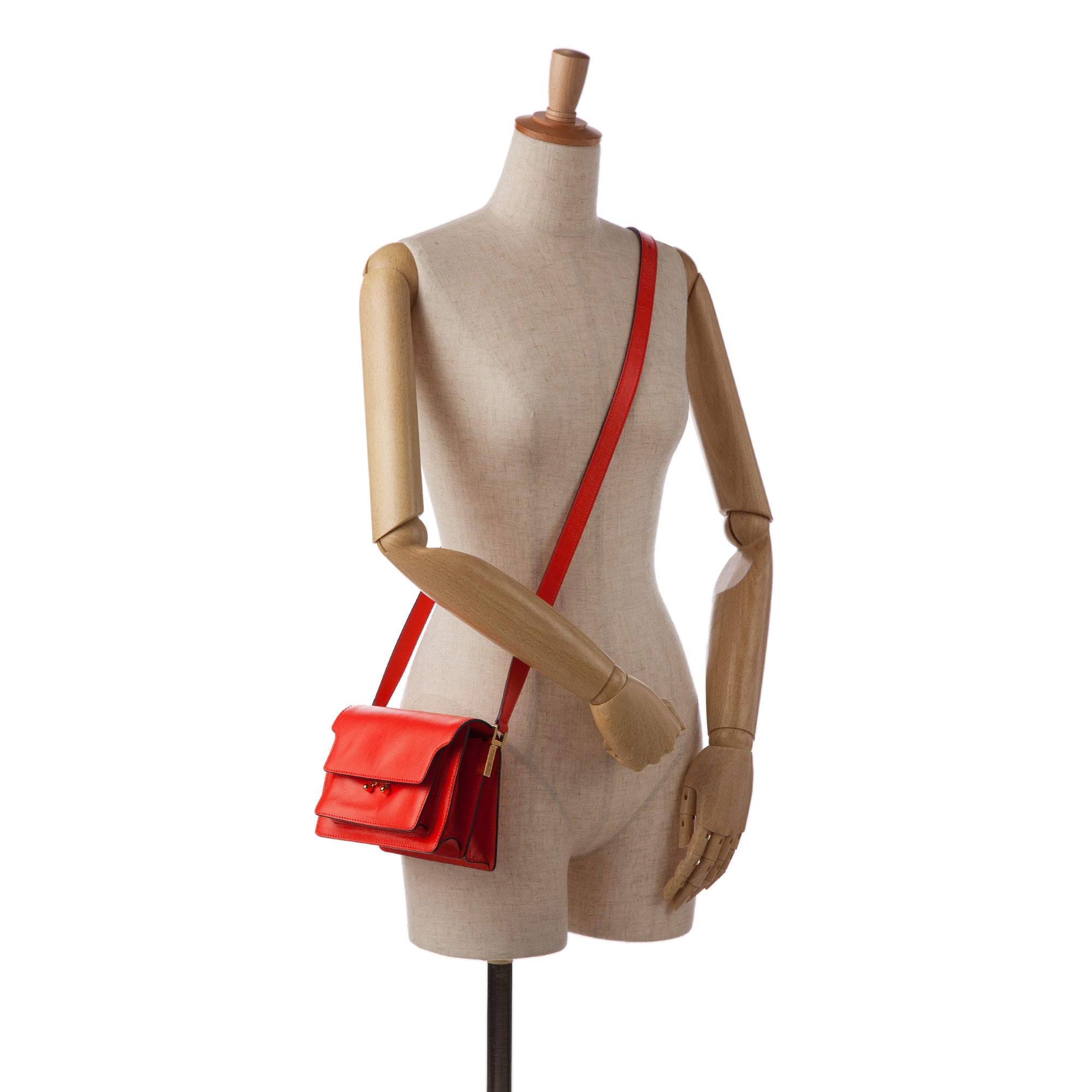 Red Marni Trunk Leather Crossbody Bag – Designer Revival