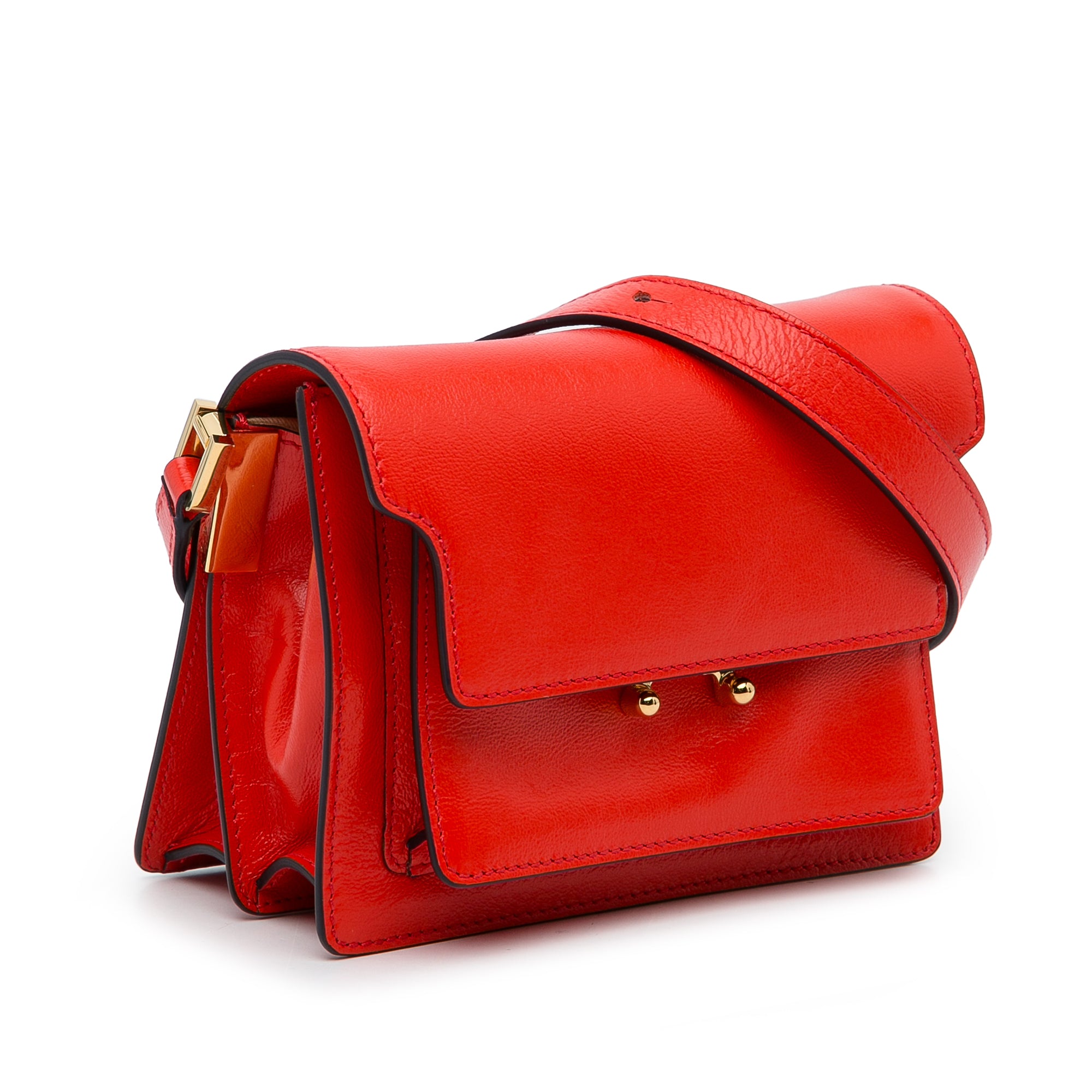 Trunk leather crossbody bag