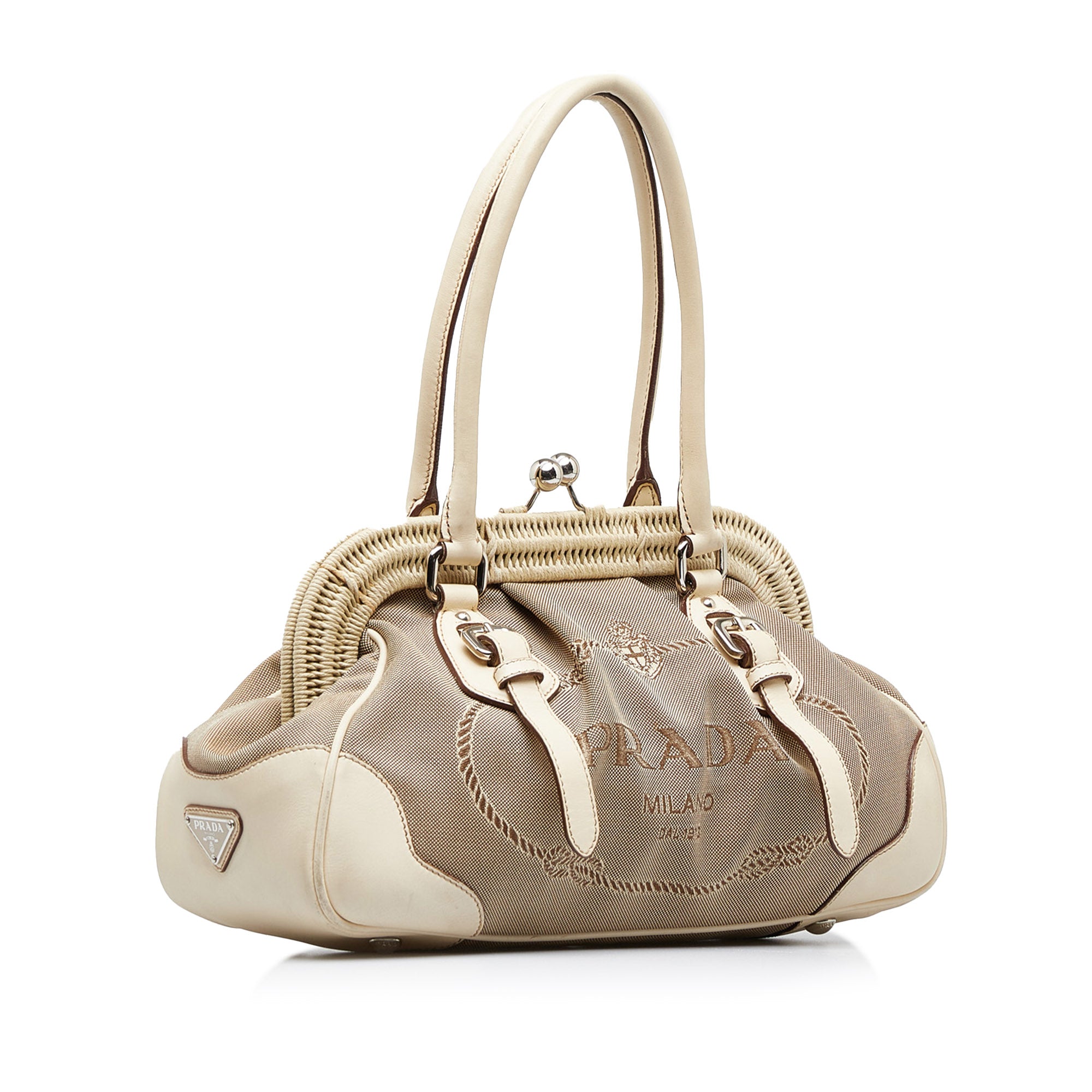 Prada Brown Jacquard Logo Doctor Handbag