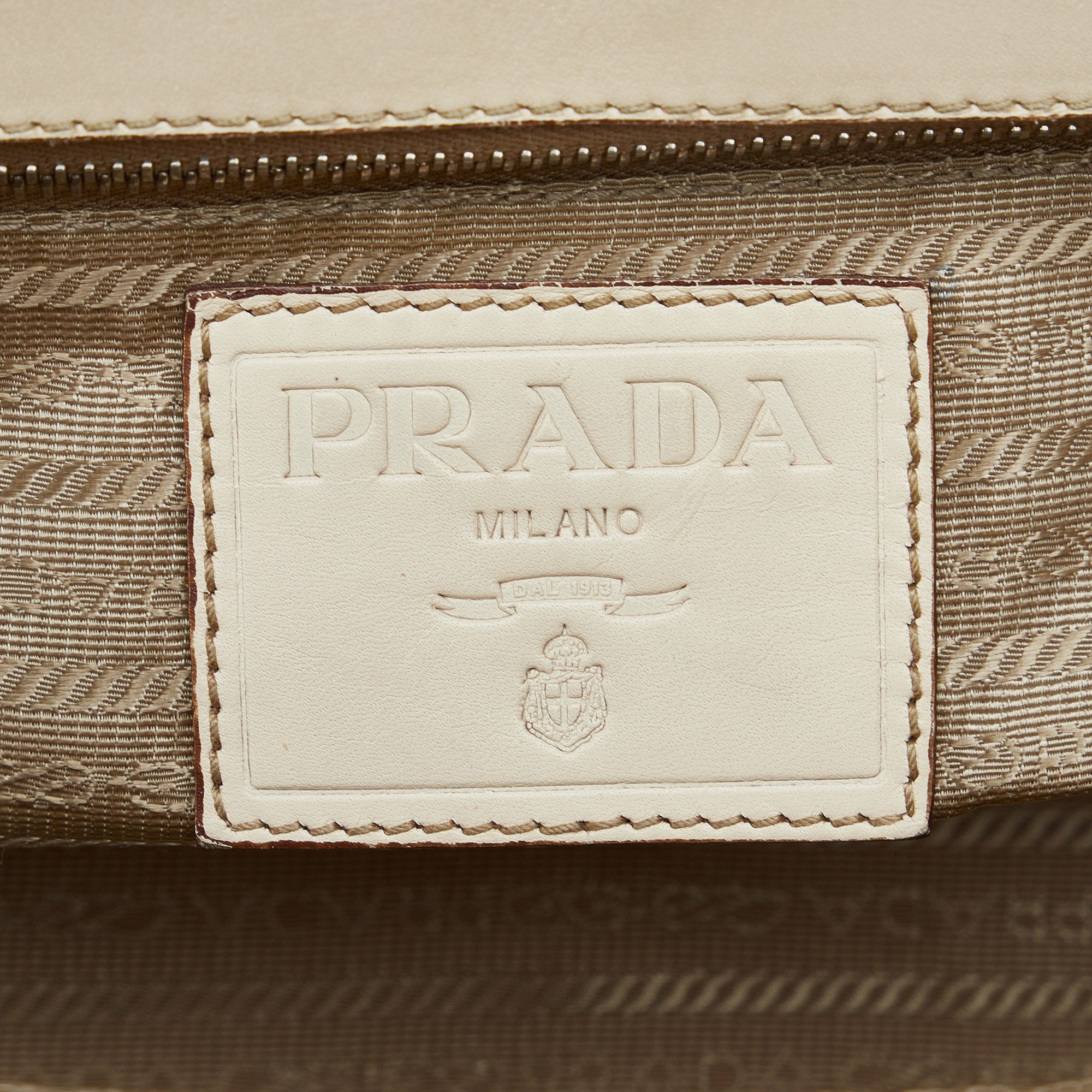 Beige Prada Canapa Logo Frame Handbag – Designer Revival