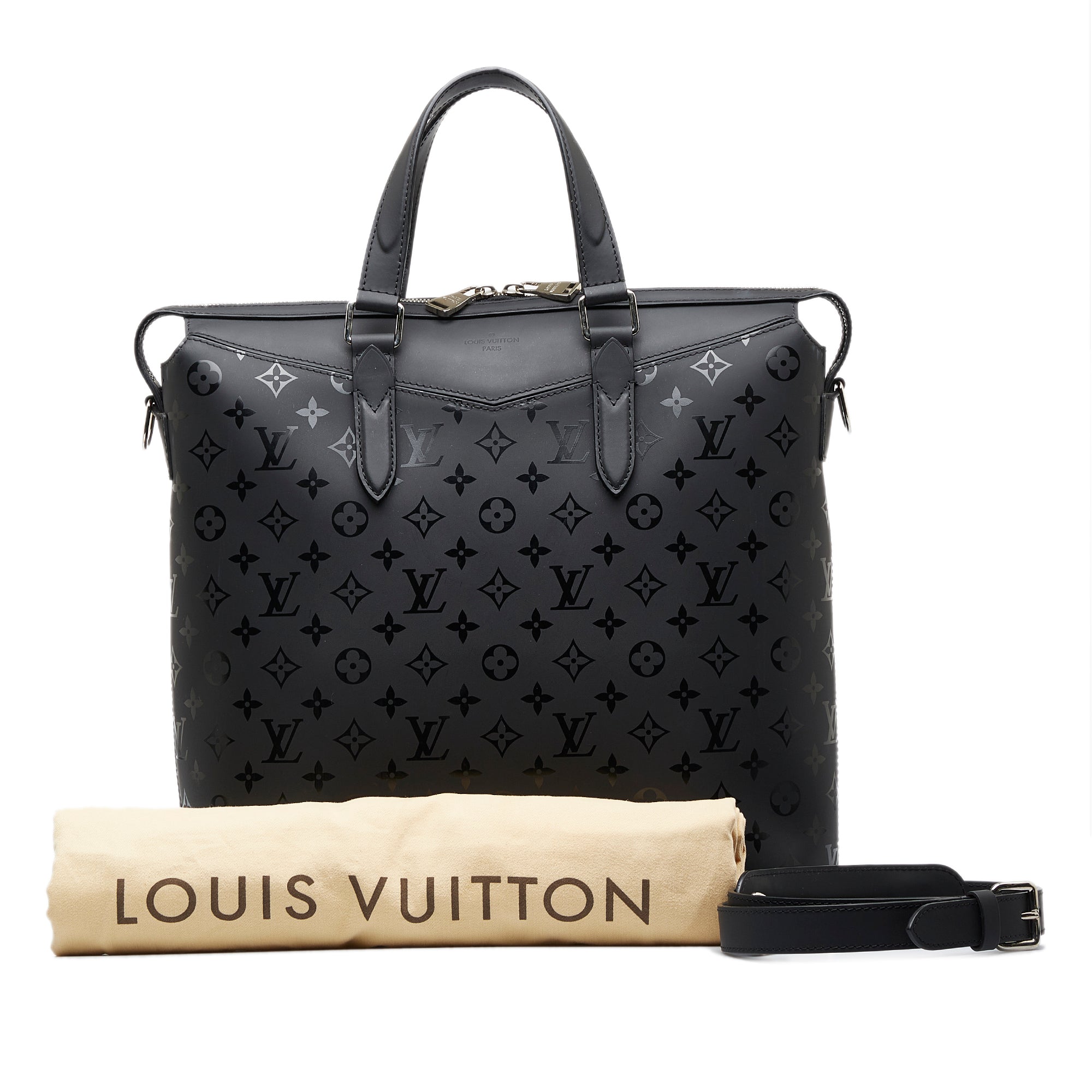 Louis Vuitton Haumea Handbag Mahina Leather Black