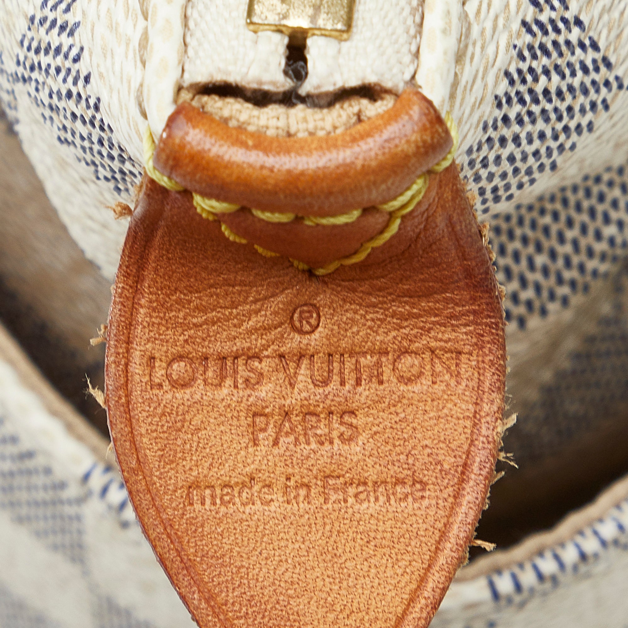 How to Spot Authentiv Louis Vuitton White Damier Azur Berkeley Handbag 