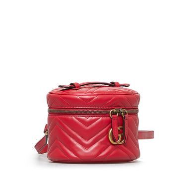Red Gucci GG Marmont Round Backpack - Designer Revival
