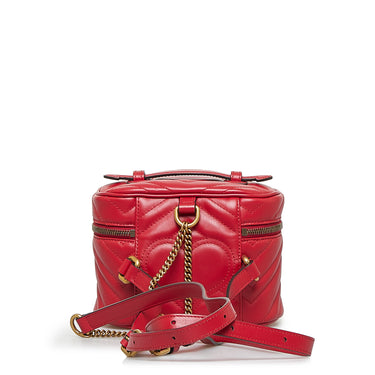 Red Gucci GG Marmont Round Backpack - Designer Revival