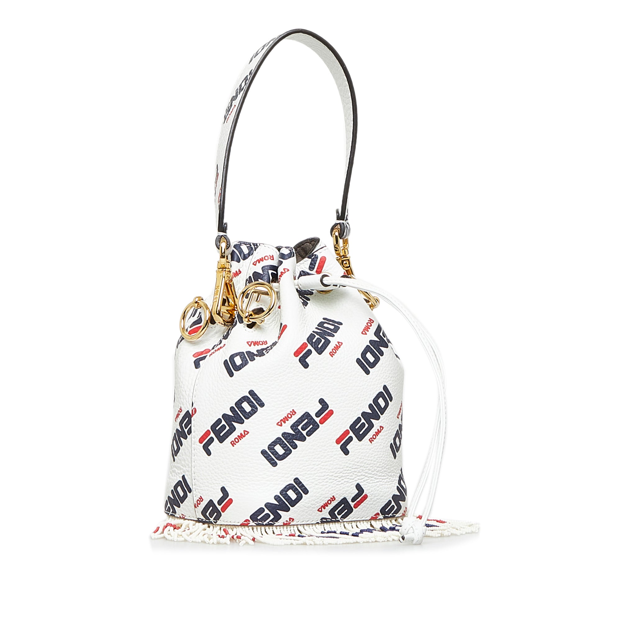 White Fendi Fendi X Fila Mania Mini Mon Tresor Bucket Bag – Designer Revival