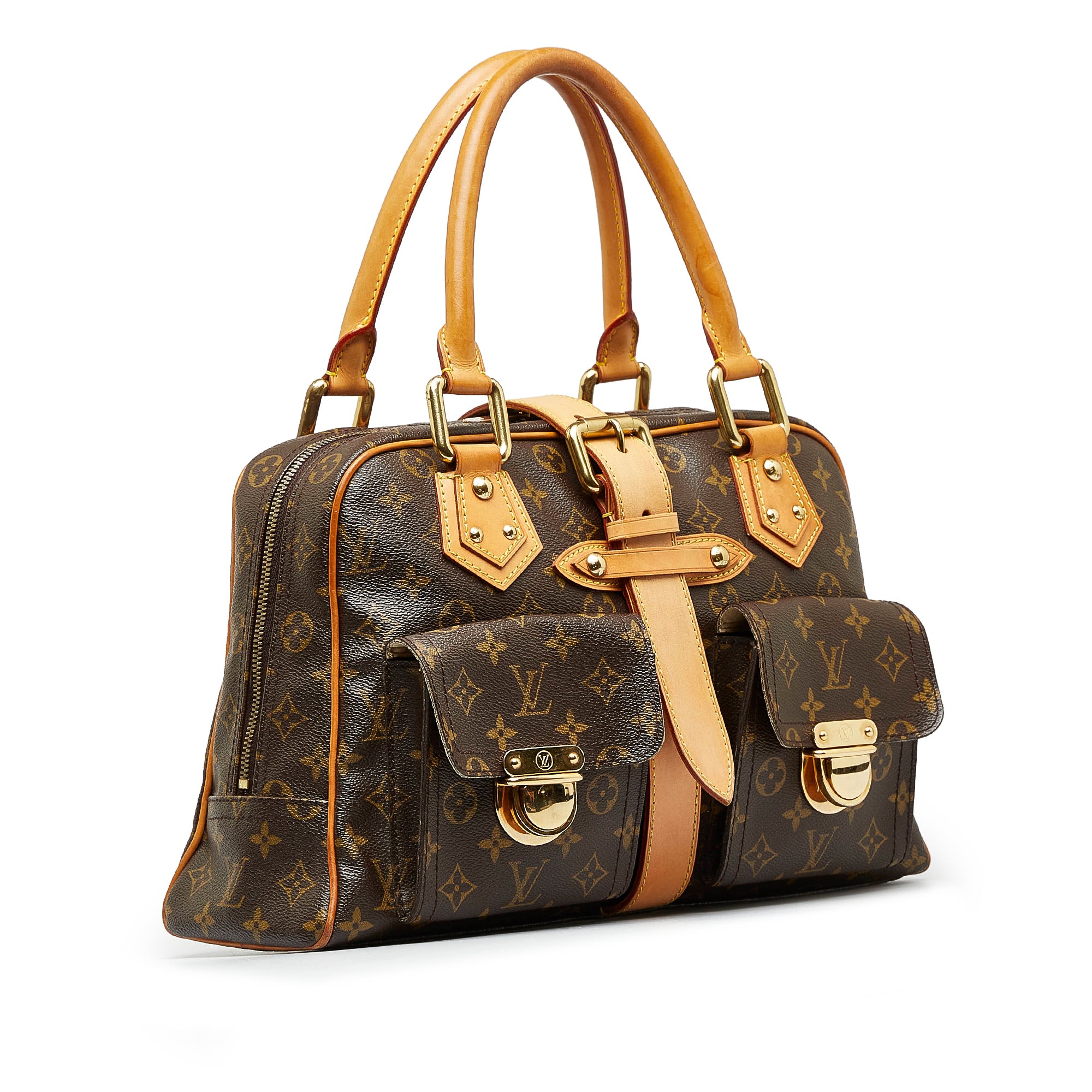 Manhattan leather handbag Louis Vuitton Brown in Leather - 35013685