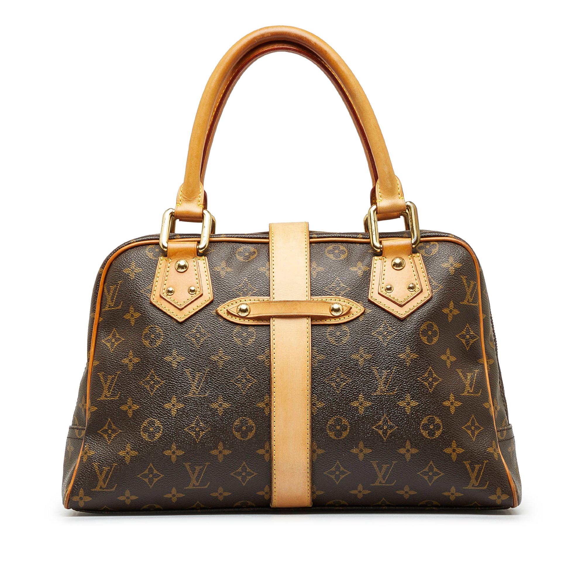 Louis Vuitton Manhattan GM Monogram Shoulder Bag Satchel Purse Zip Handbag  Brown