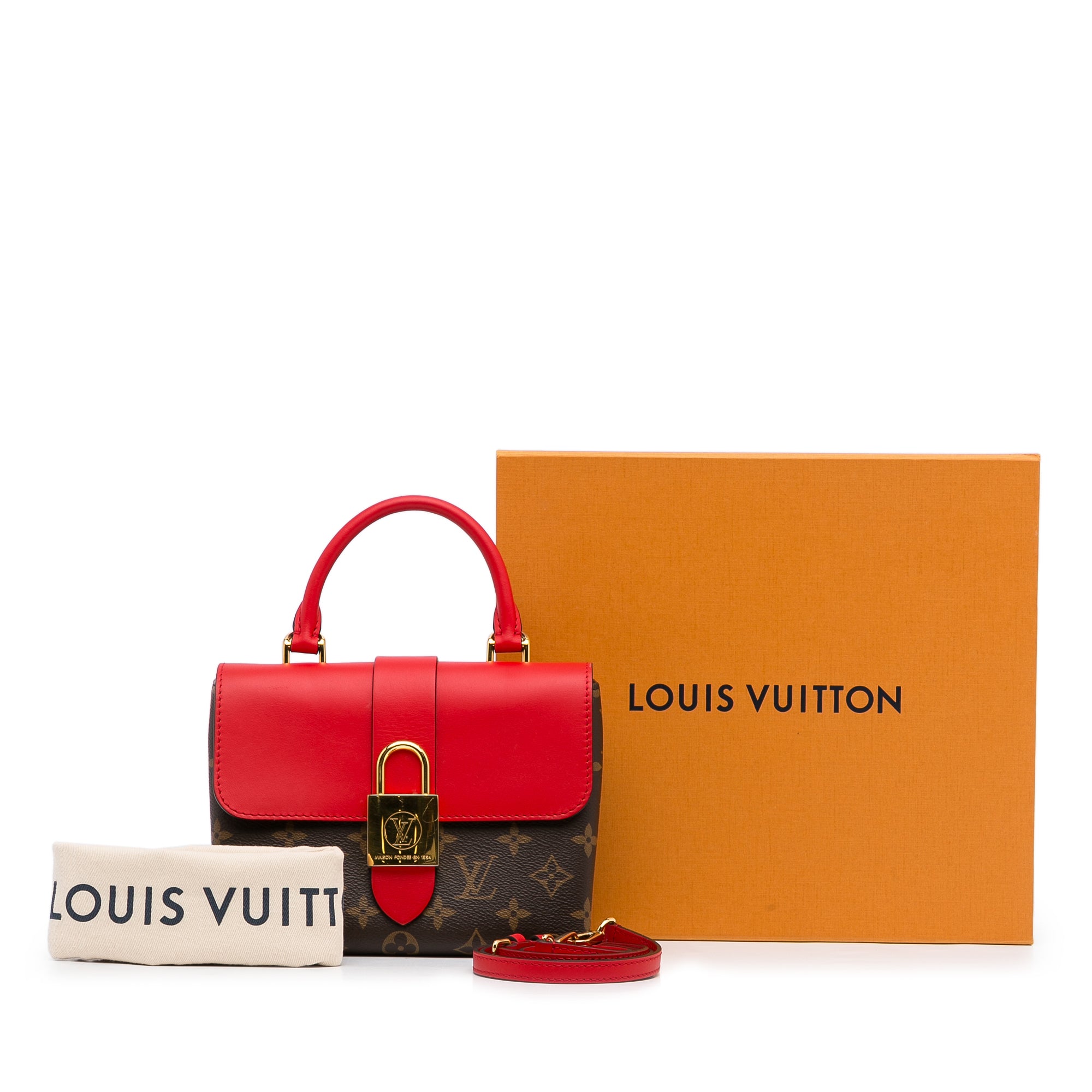 Louis Vuitton Locky Handbag Monogram Canvas with Leather BB Brown 2307791