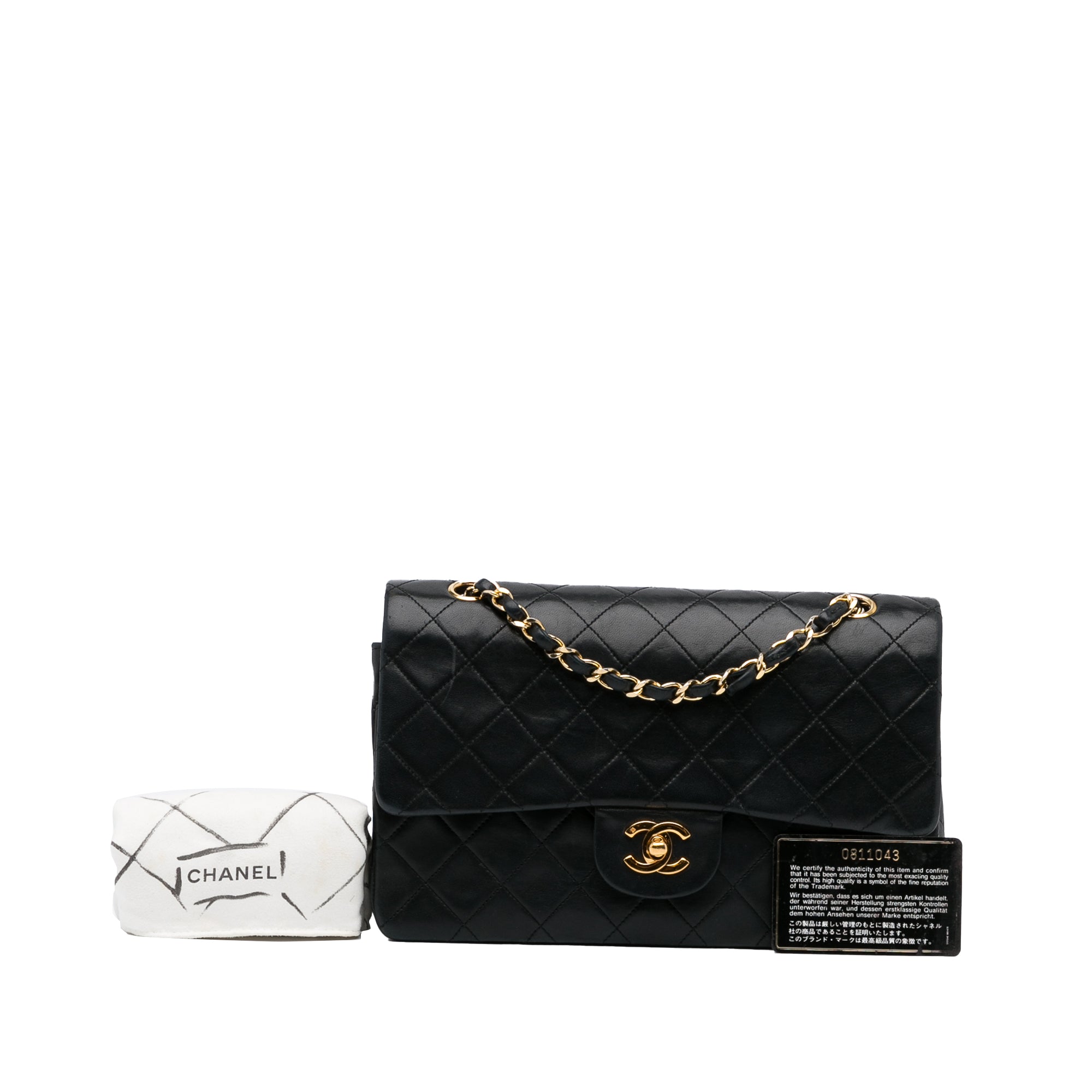 Black Chanel Medium Classic Lambskin Double Flap Bag – Designer Revival