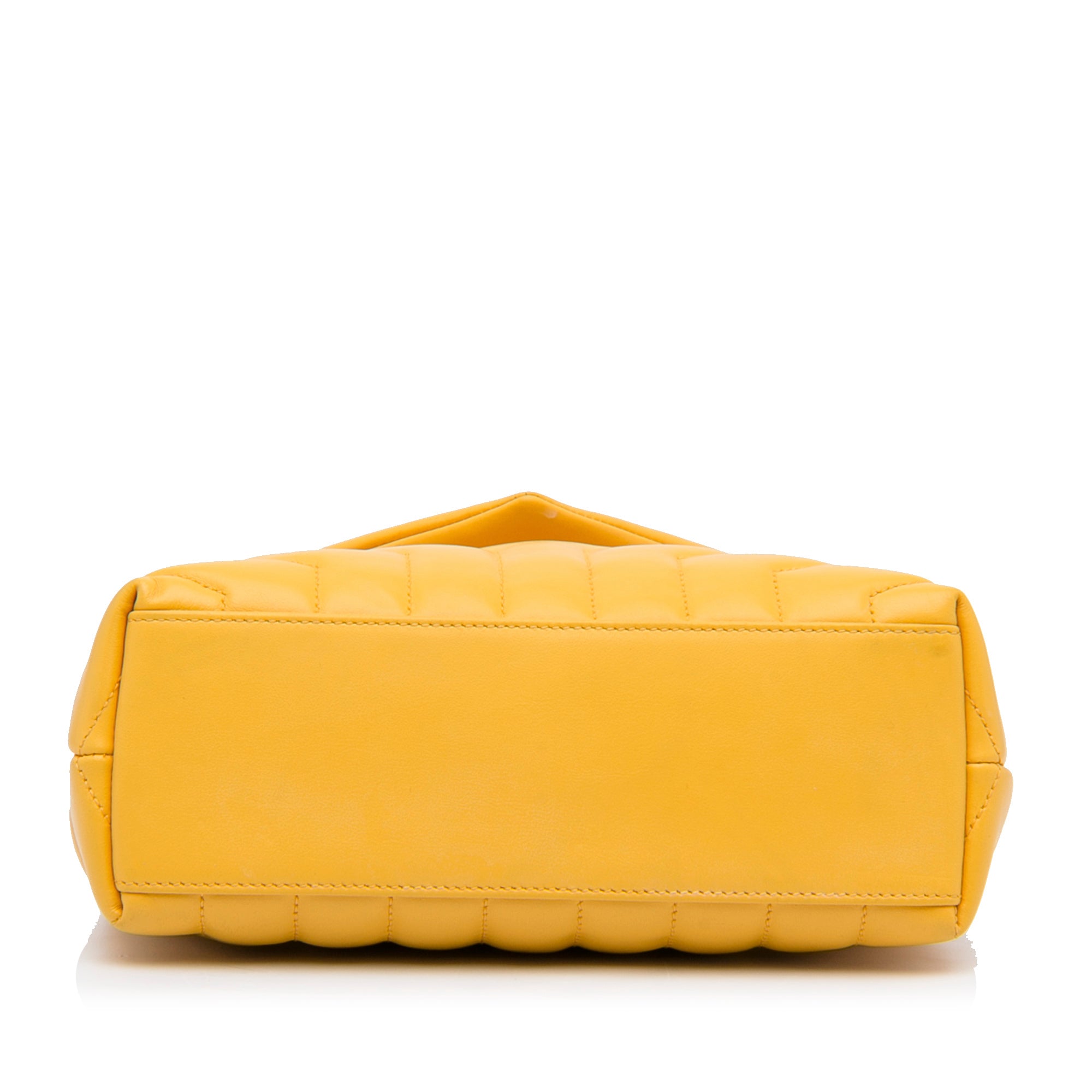 Saint Laurent Loulou Puffer Canvas Clutch in Yellow