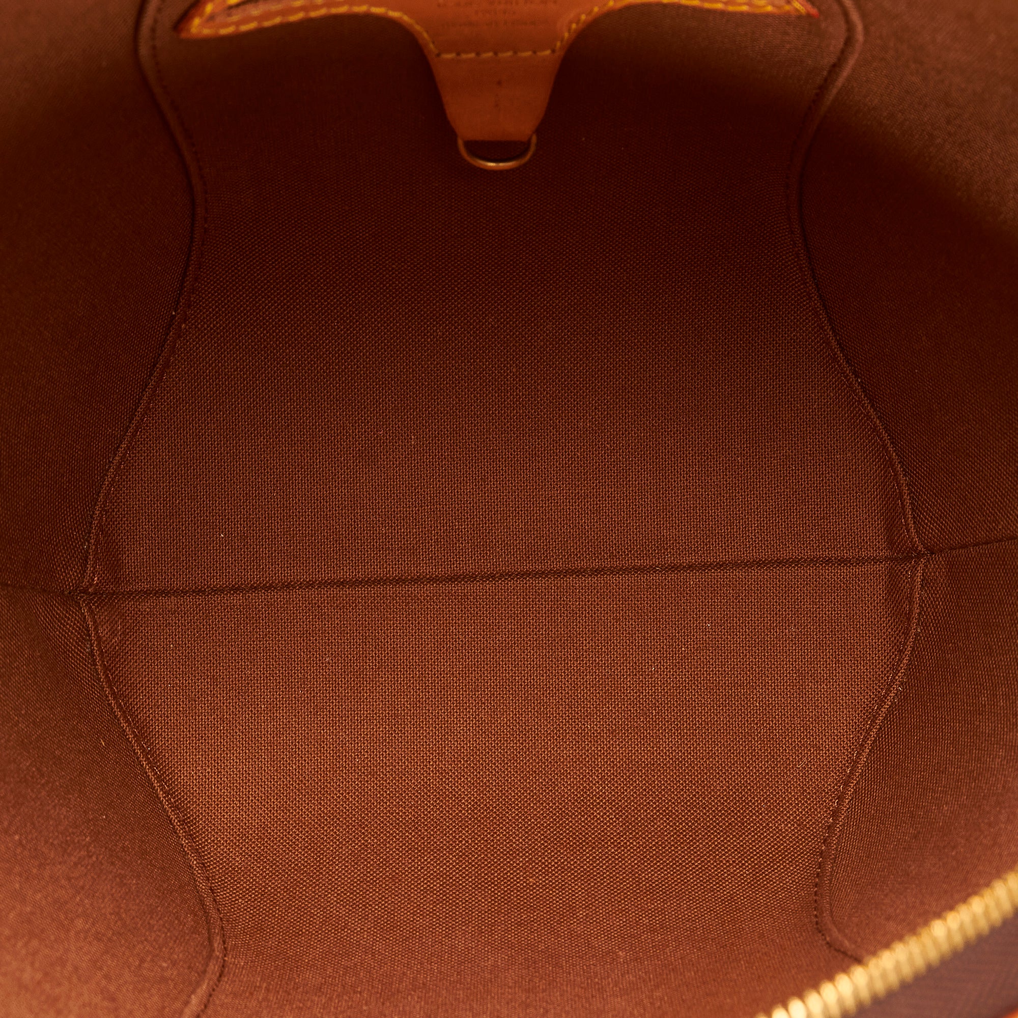 LOUIS VUITTON; a vintage 'Ellipse PM' top handle dark brown bag with Louis  Vuitton logo, tan leather handles and trim, height 26cm, diameter 36cm,  with dust bag.