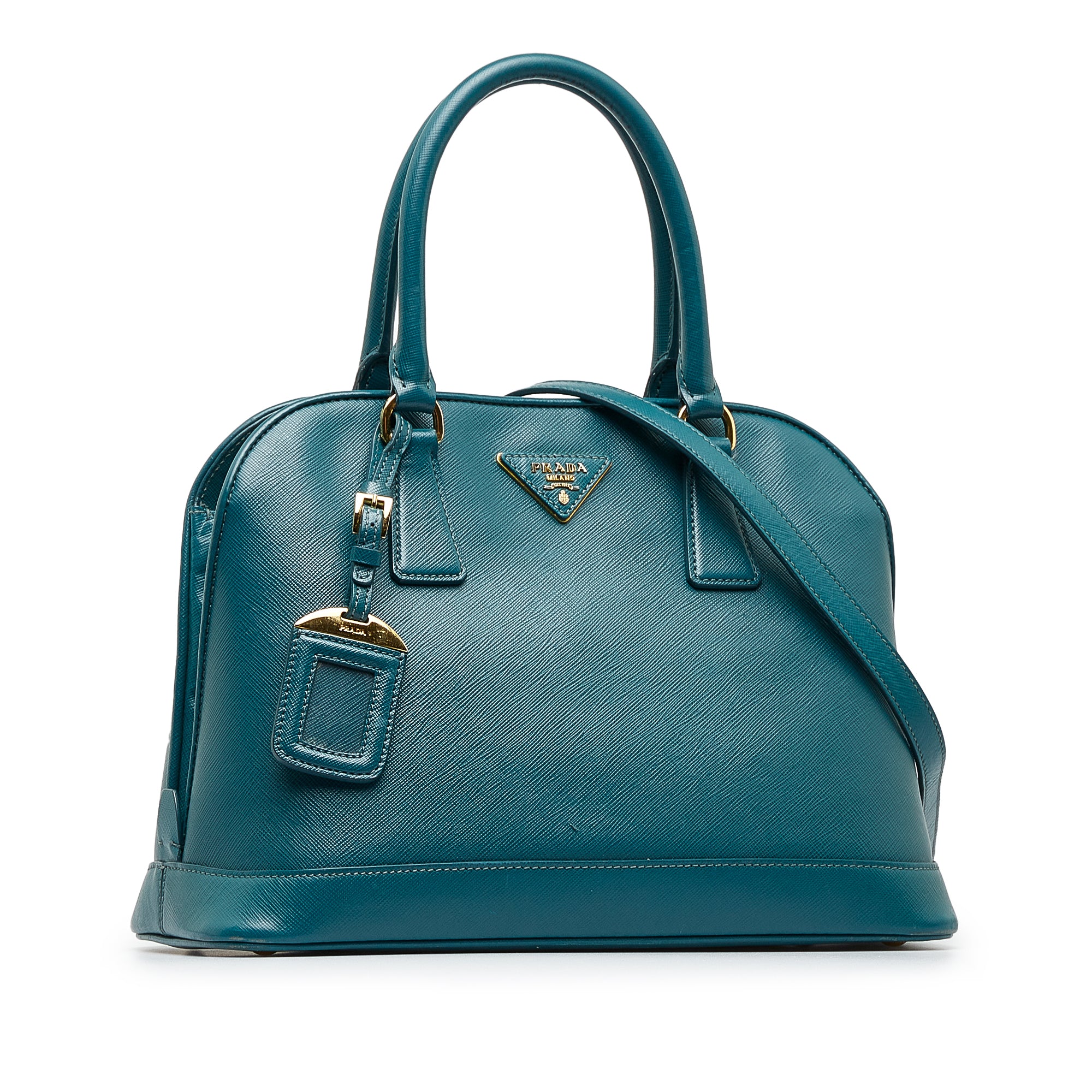 Prada Vintage - Saffiano Leather Lux Promenade Satchel Bag - Blue