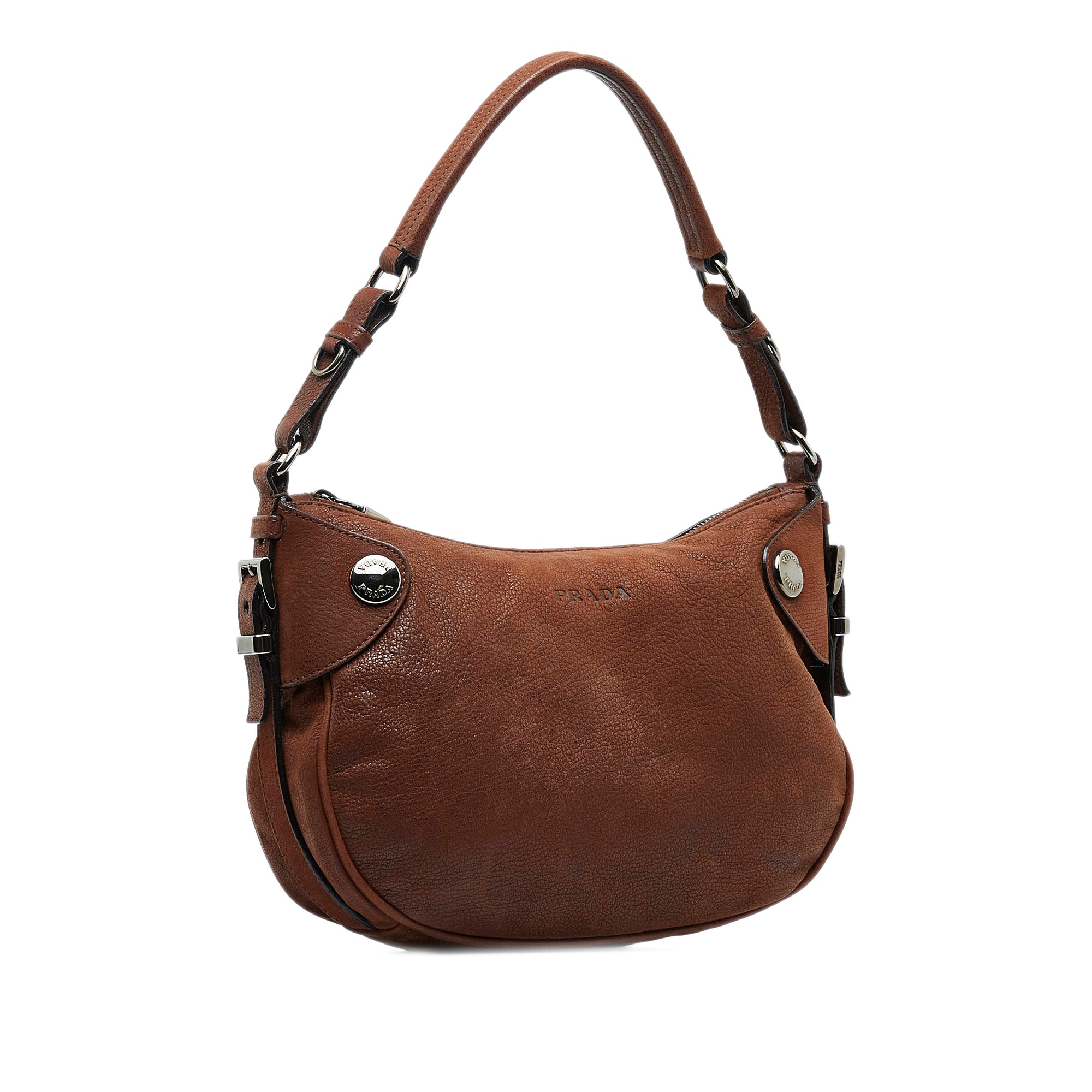 Prada Vitello Daino Boston bag brown