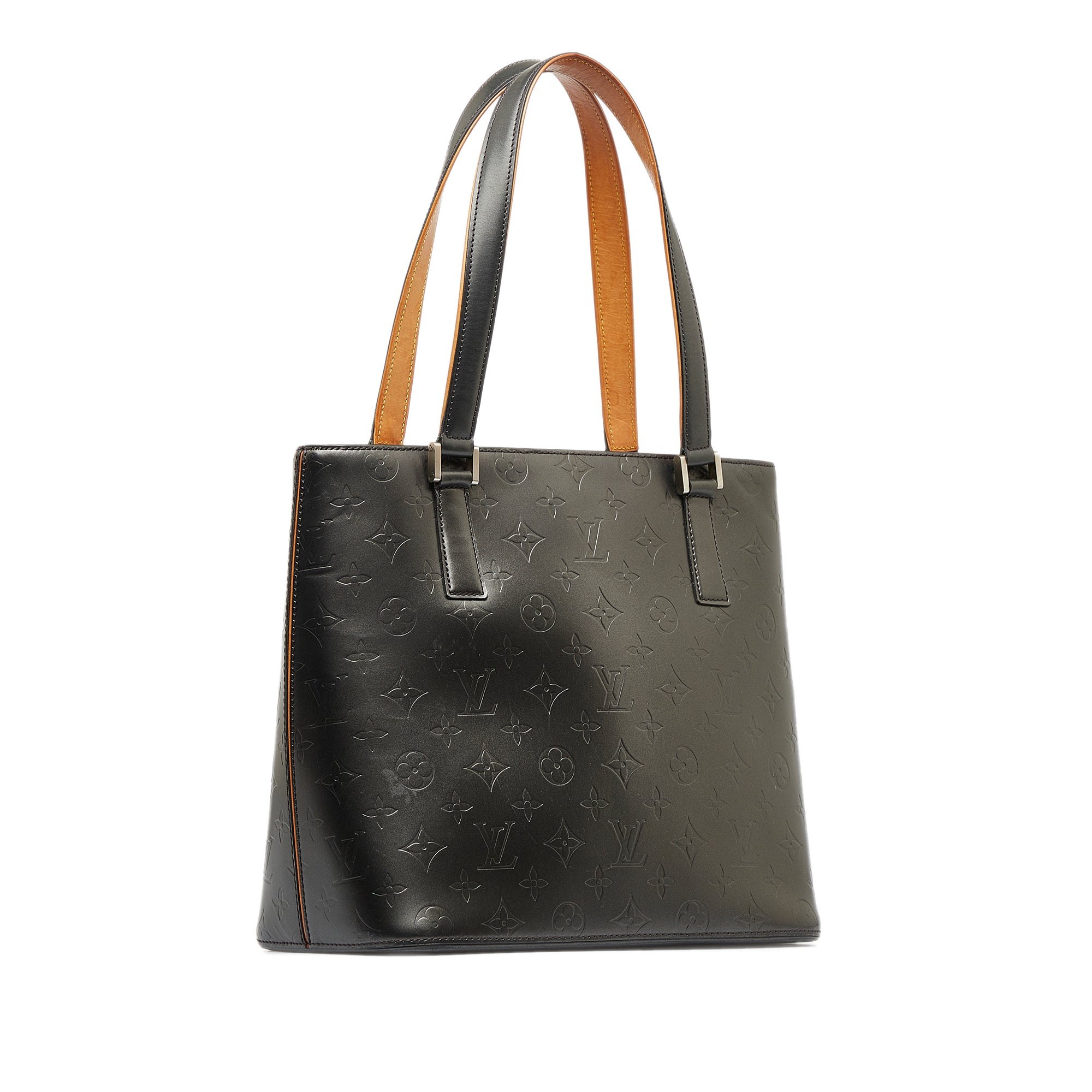 Auth Louis Vuitton Monogram Mat Stockton M55112 Women's Tote Bag Noir