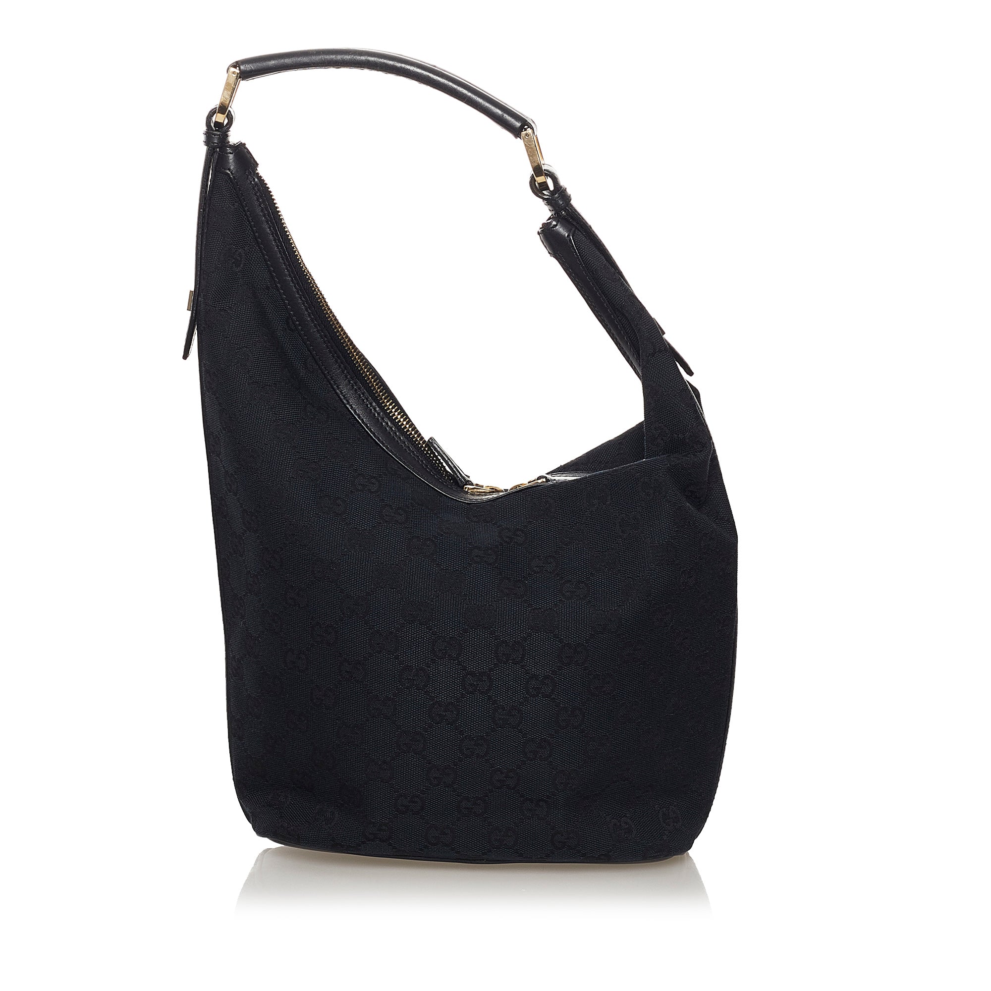 Gucci Black GG Canvas and Patent Leather Baguette Shoulder Bag in United  States