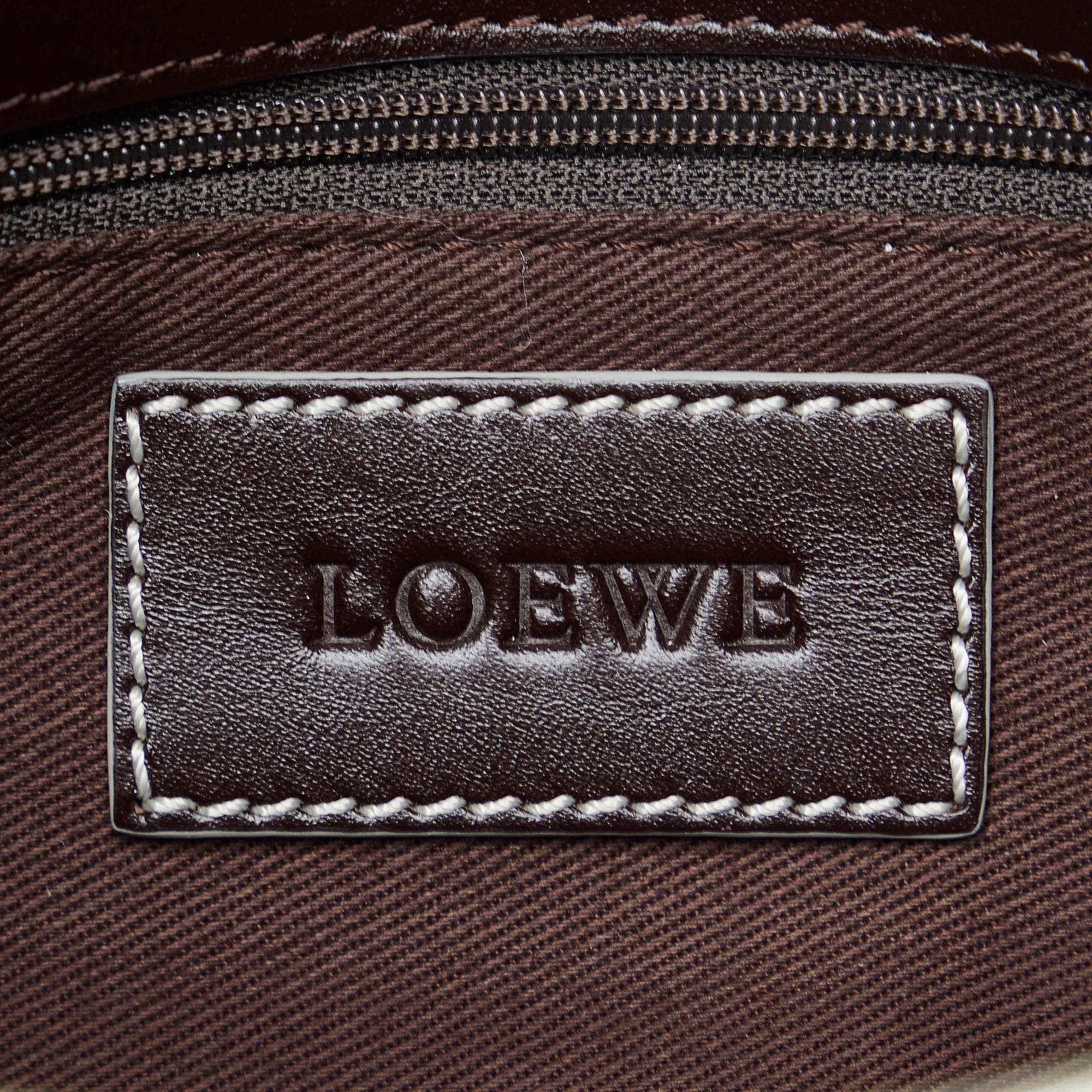 Loewe Logo Pebbled Leather Flap Messenger Bag White